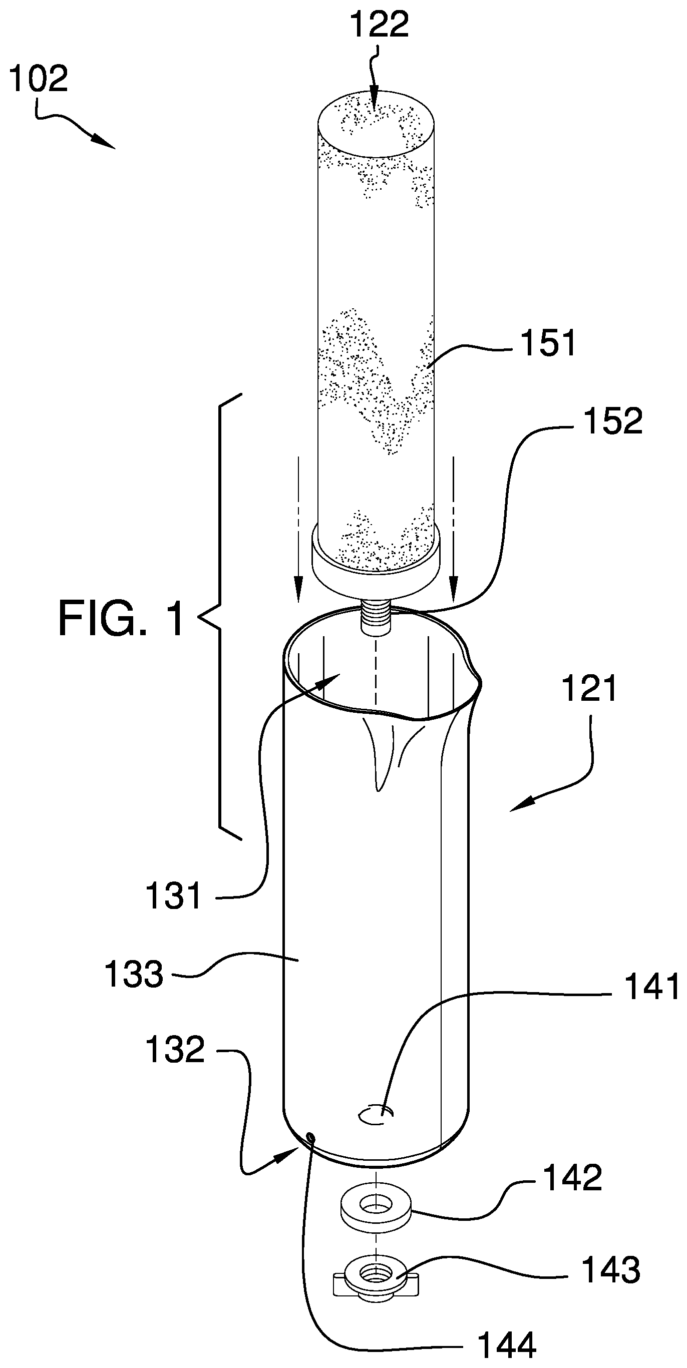 Patent US12496540 Figure 1 – Water filter hydrator