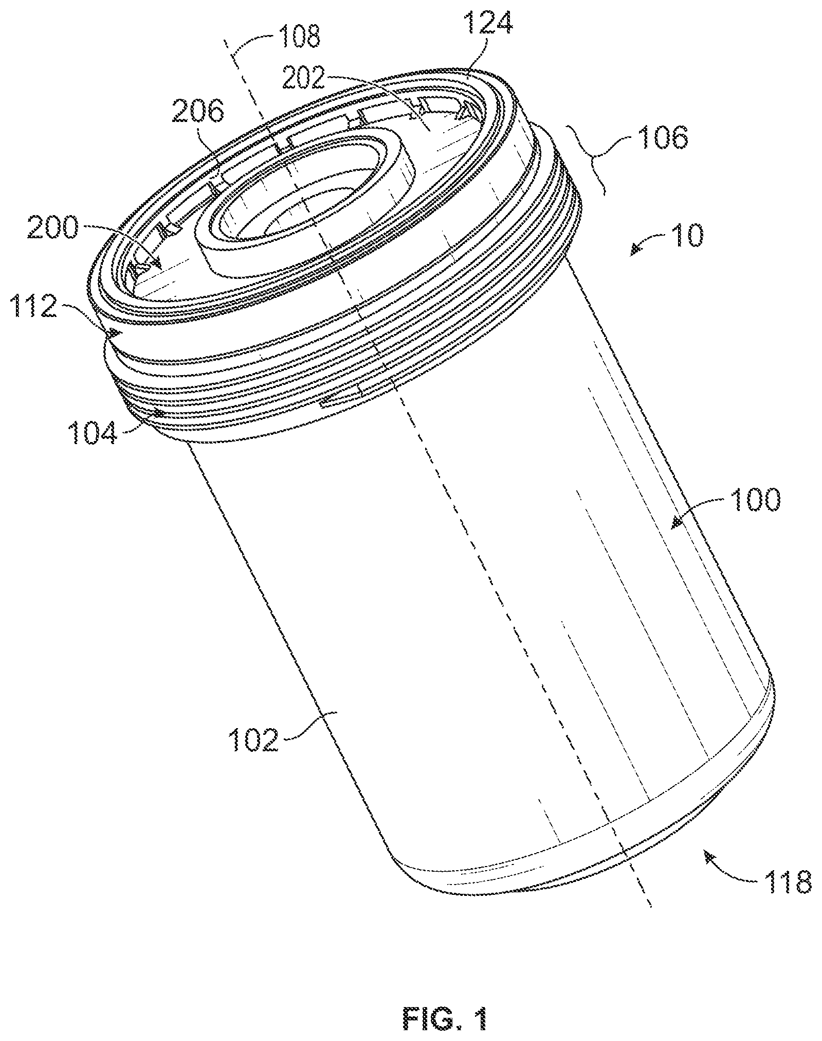 Patent US12496541 — Easy lock spin-on filter — Figure 1
