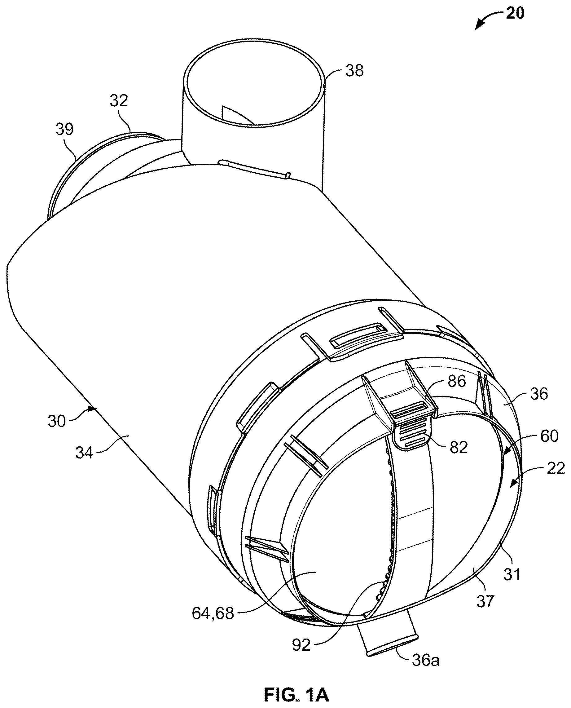 Patent US12496546 — Filter element with closed endcap forming a seal positioned at different axial distances — Figure 1