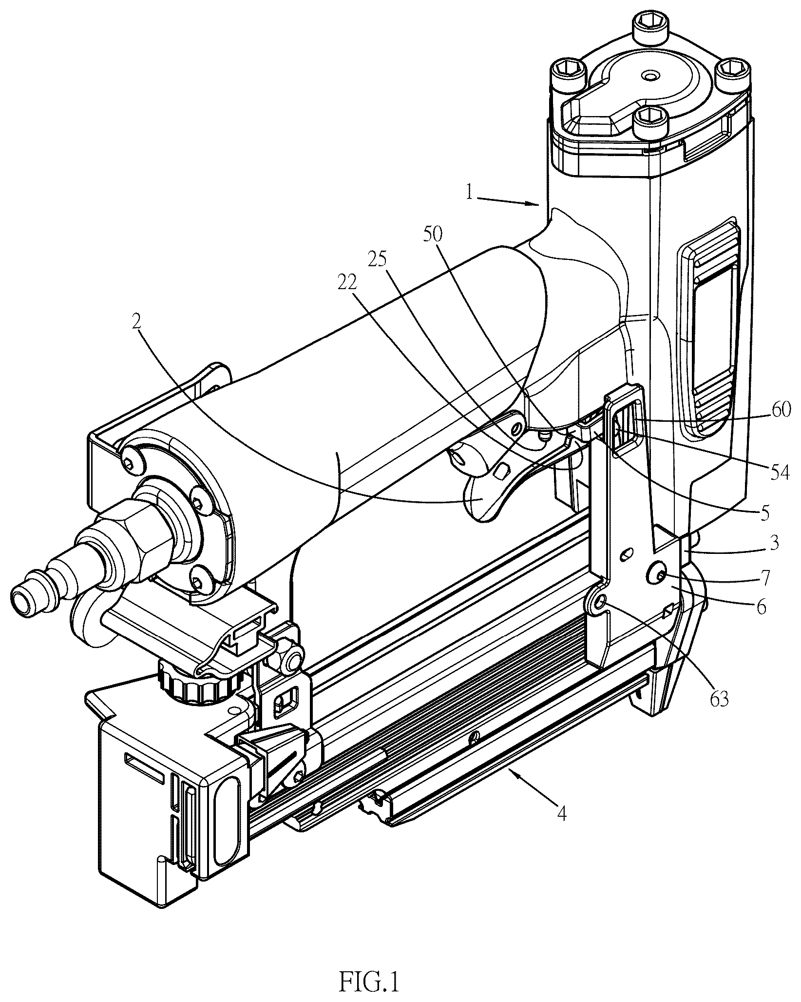 Patent US12496692 — Nail gun firing structure — Figure 1