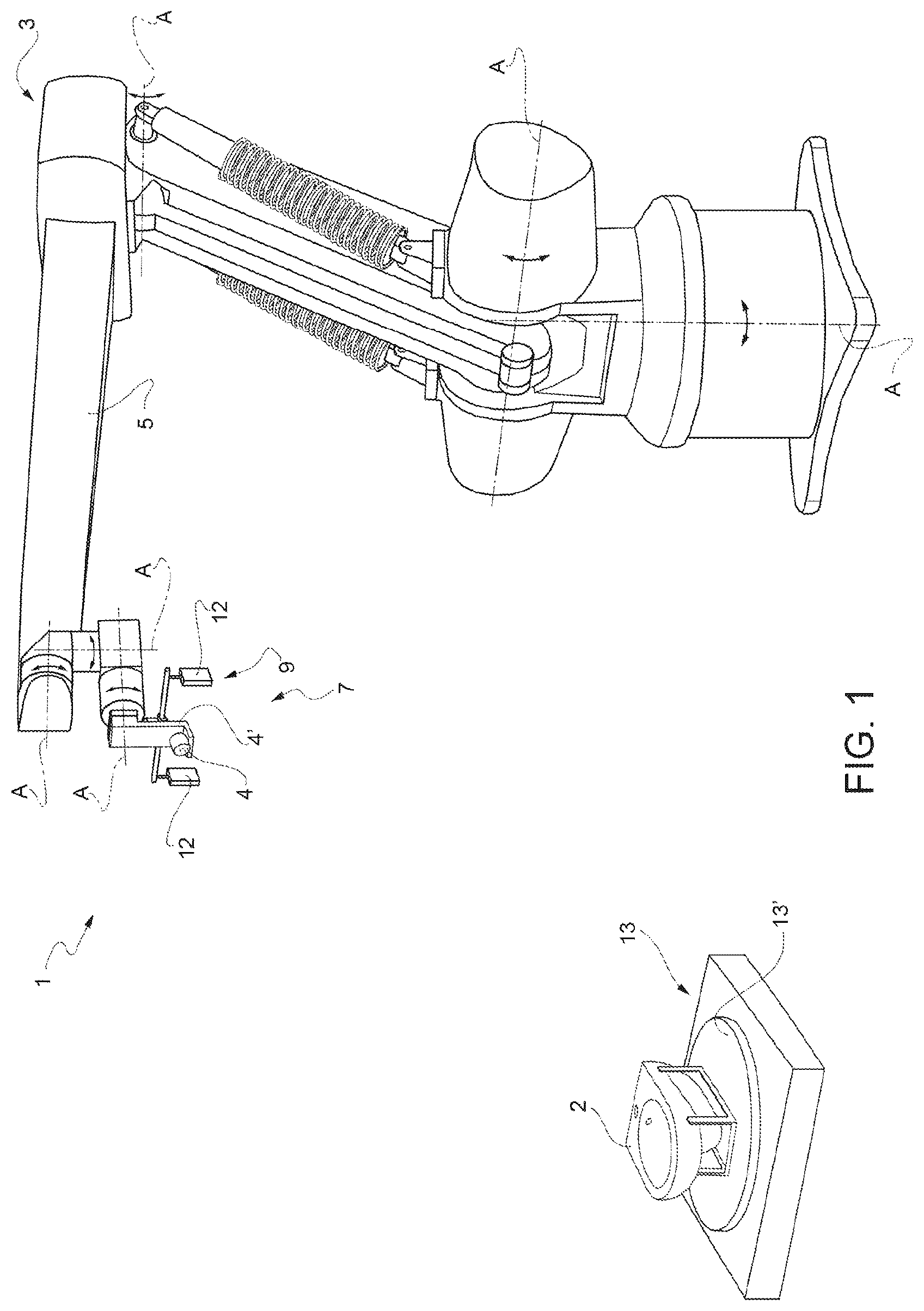 Patent US12496718 Figure 1 – Method to control, through direct teaching, a closed robotised system and relative processing plant