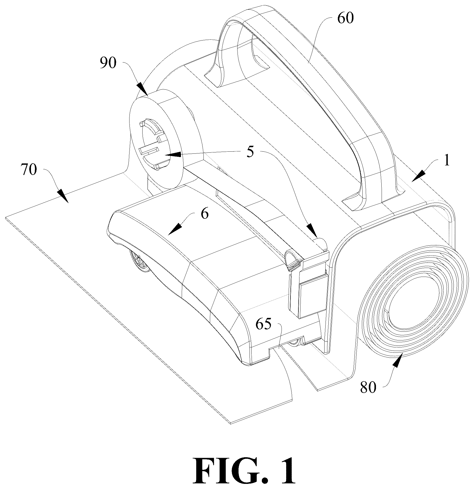 Patent US12496738 — Integrated paper and adhesive tape cutting device — Figure 1