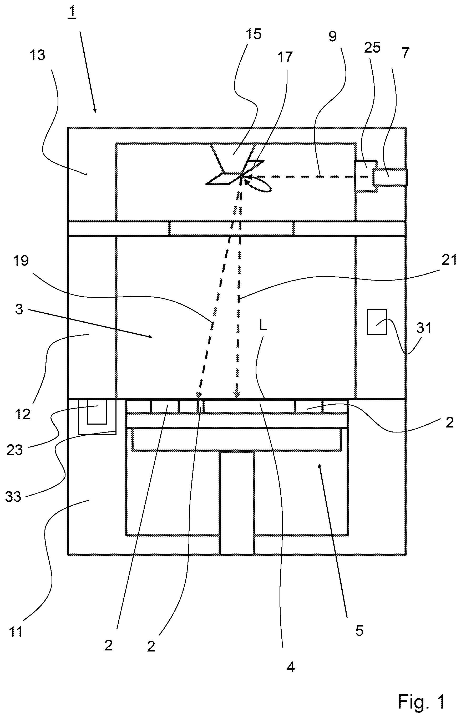 Patent US12496780 Figure 1 – Method and apparatus for producing an object by means of additive manufacturing