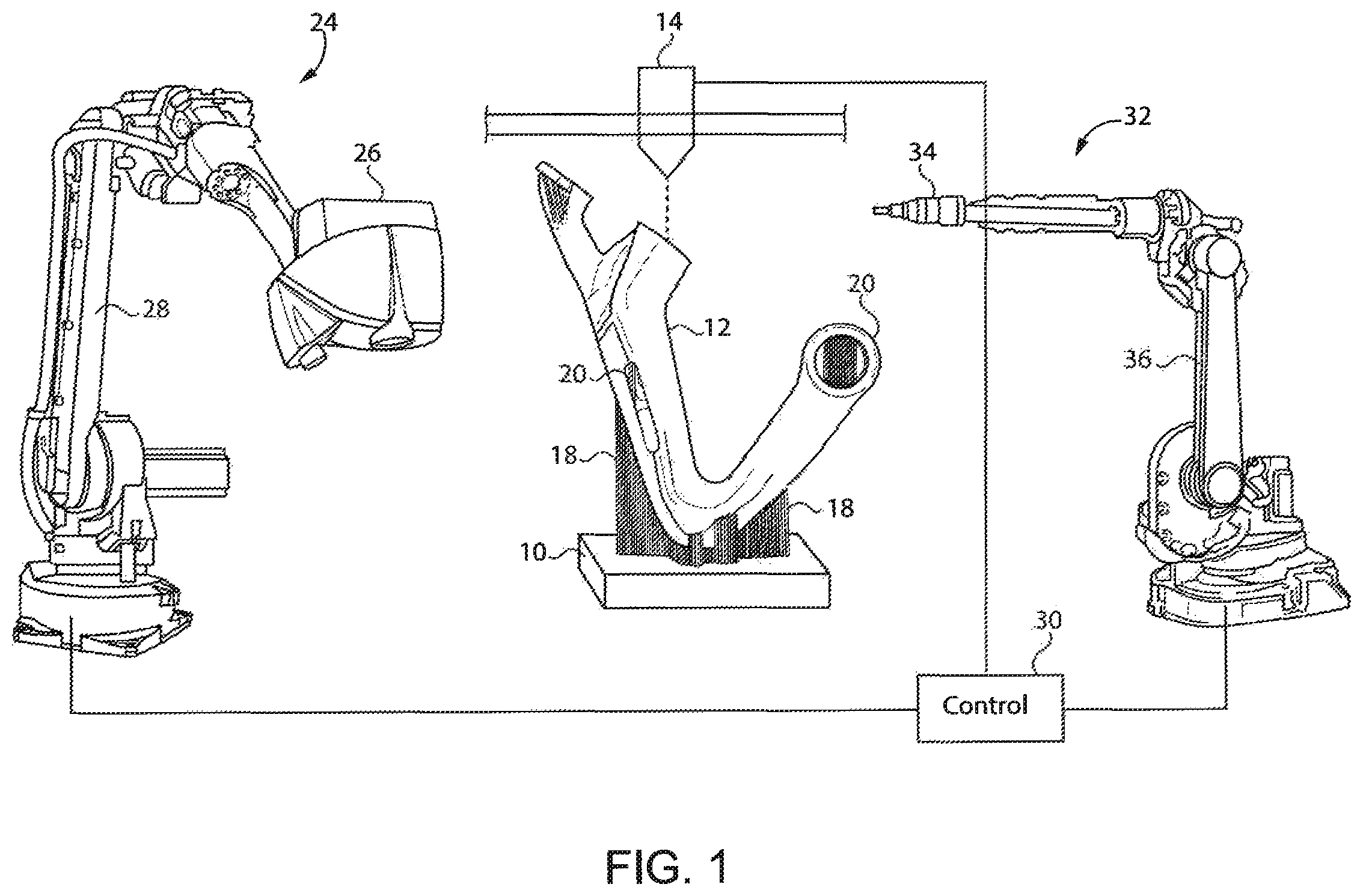 Patent US12496782 — Vision system for identifying support structures of 3D printed components — Figure 1