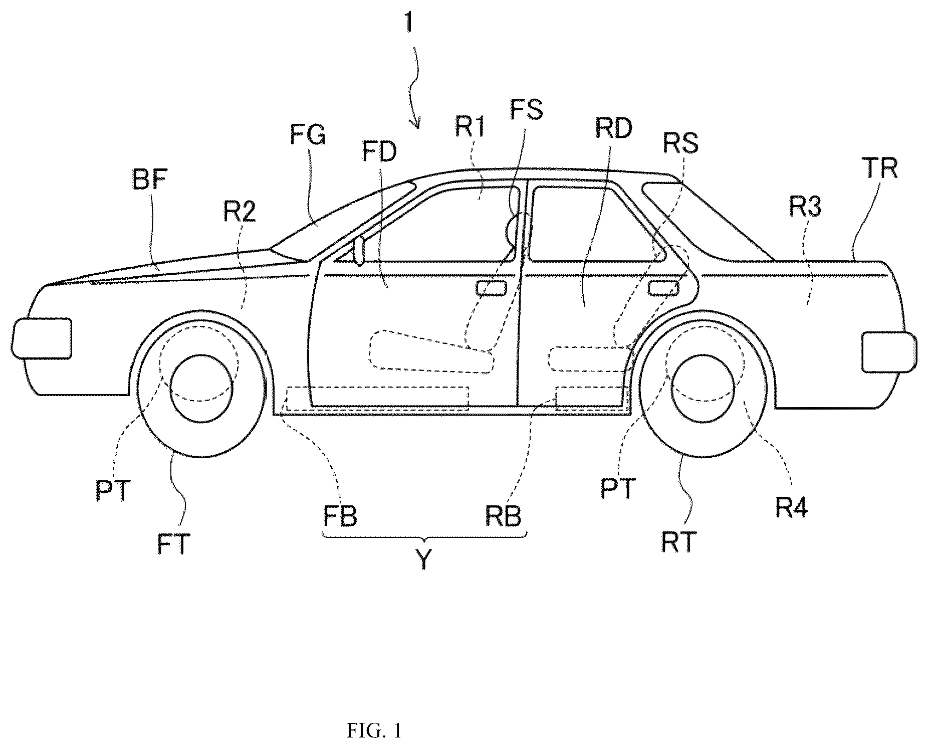 Patent US12496869 — Vehicle-body structure with air conditioner — Figure 1