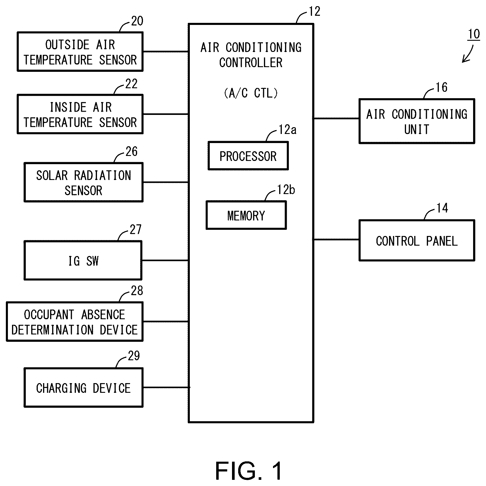Patent US12496872 — In-vehicle air conditioner — Figure 1
