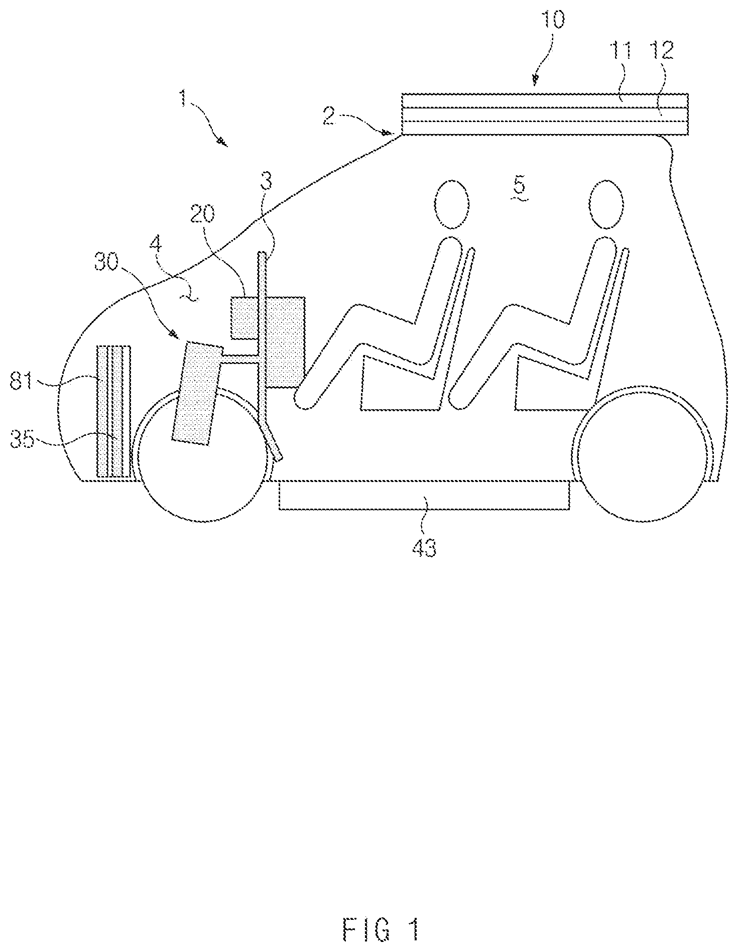 Patent US12496876 — Vehicle solar system and method of controlling the same — Figure 1