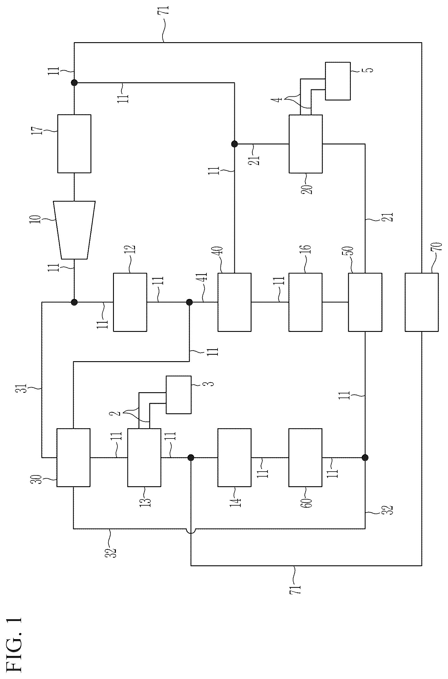 Patent US12496879 — Heat pump system for a vehicle — Figure 1