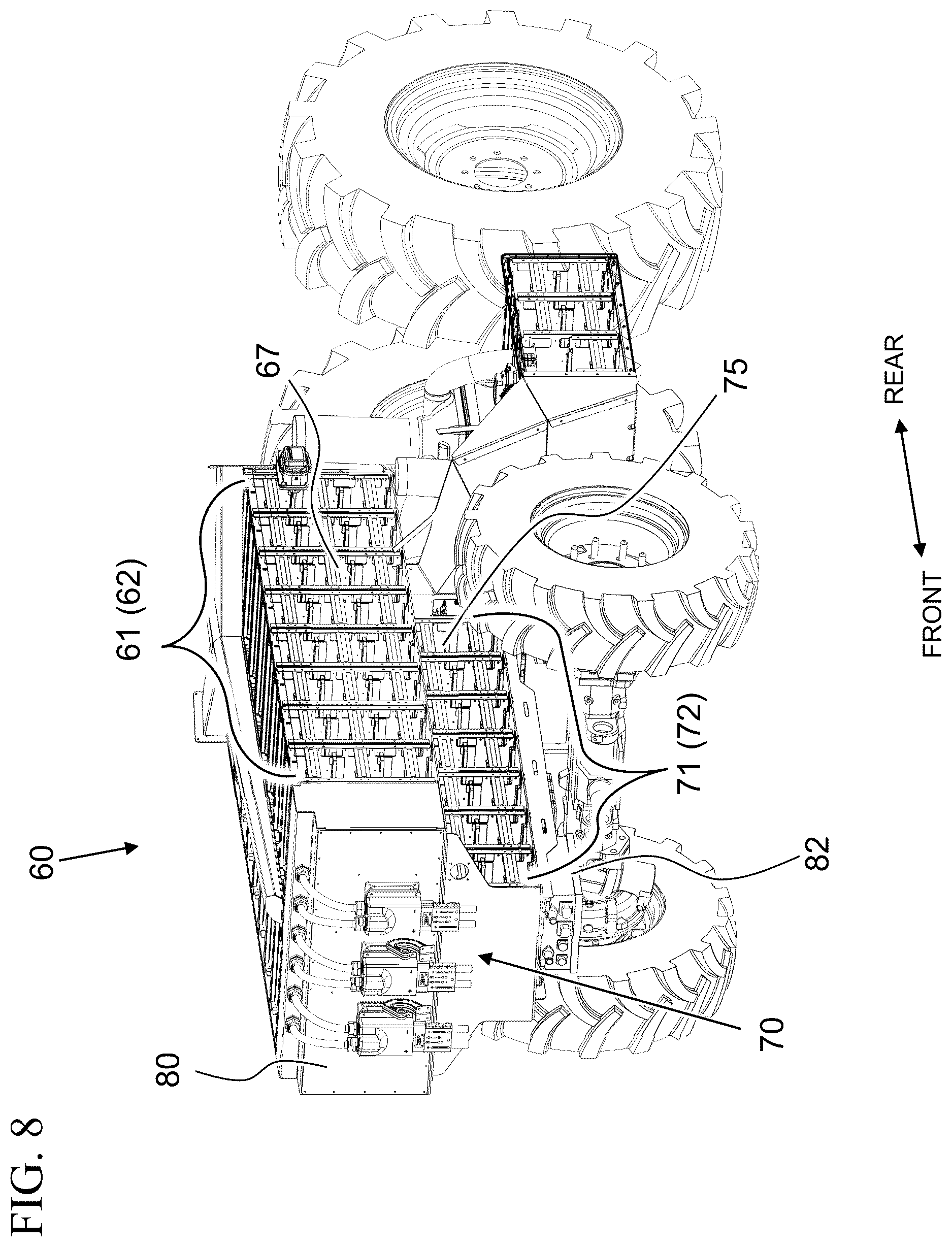 Patent US12496895 Figure 8 – Liquid cooling system for an electric vehicle