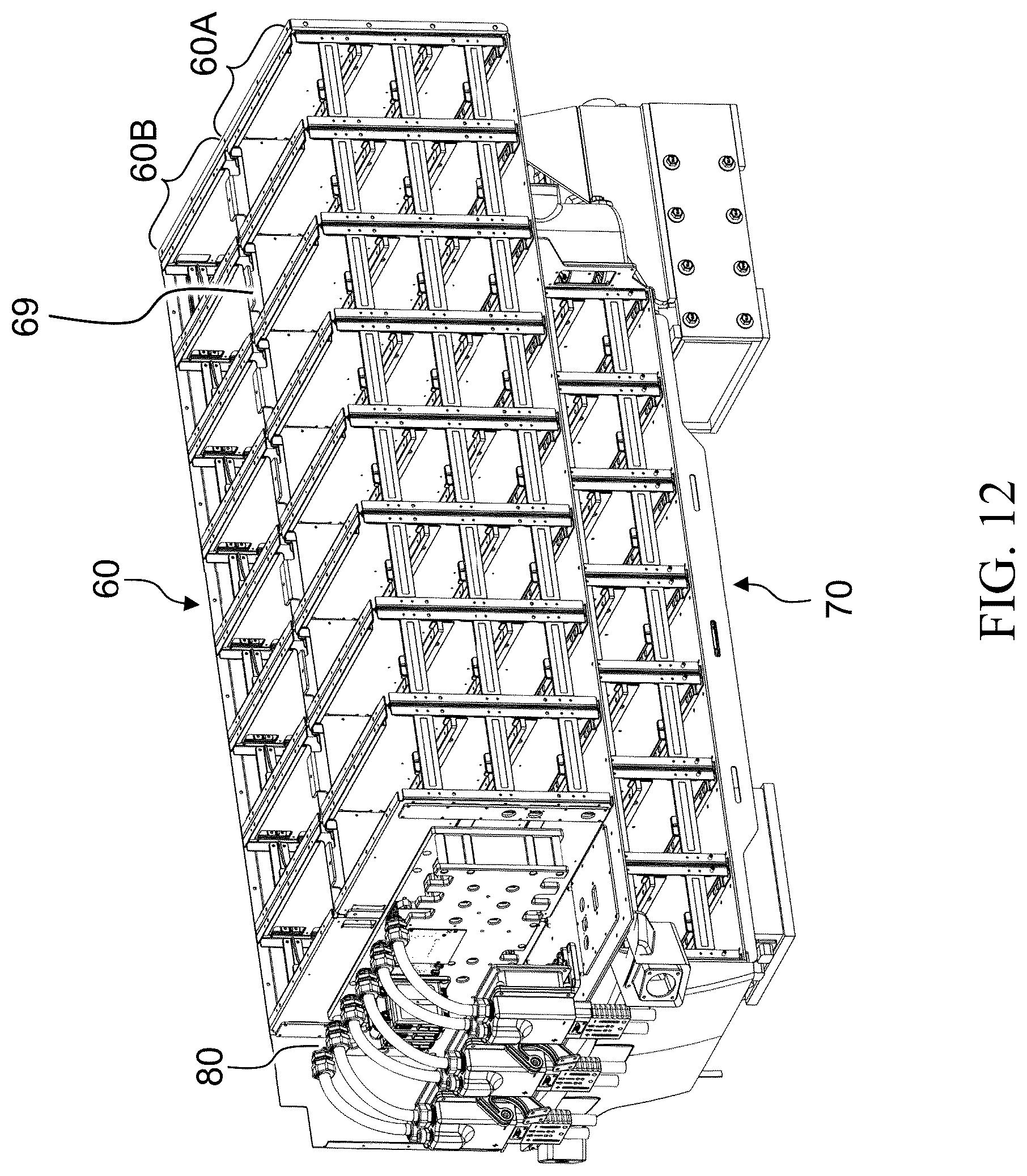 Patent US12496896 Figure 12 – Liquid cooling system for an electric vehicle