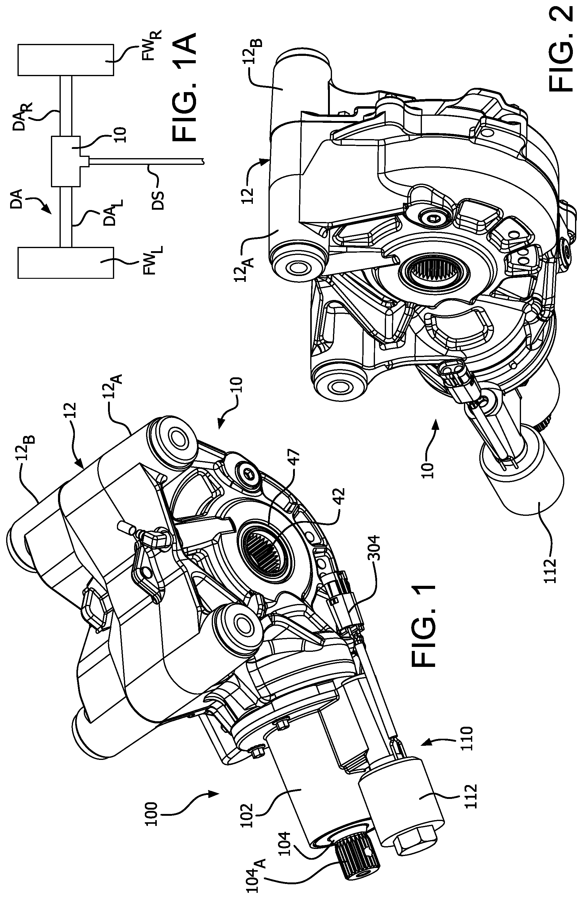 Patent US12496902 — Positive drive differential with pinion disconnect — Figure 1
