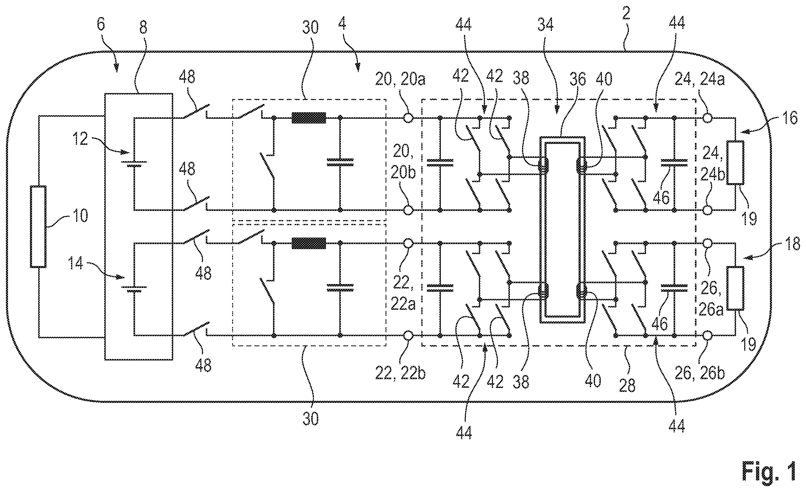 Patent US12496920 — Motor vehicle comprising a high-voltage on-board electrical system — Figure 1