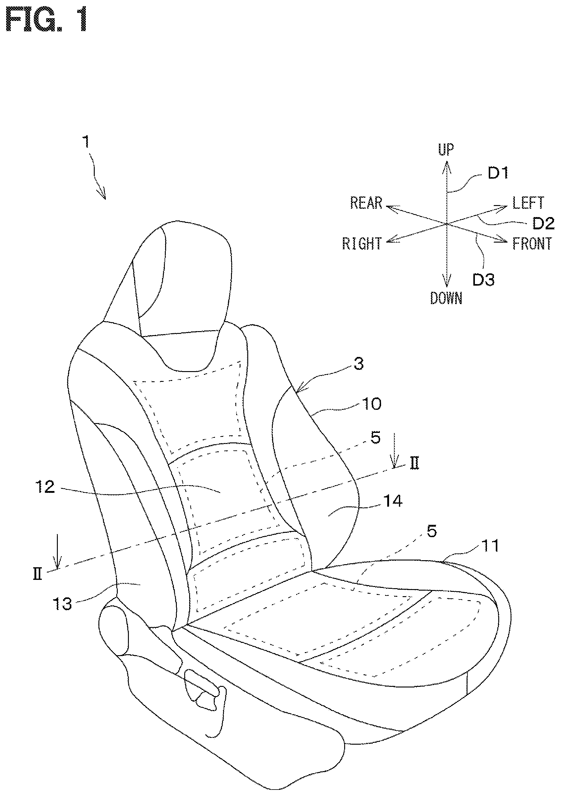 Patent US12496945 Figure 1 – Seat heater and seat air-conditioning device