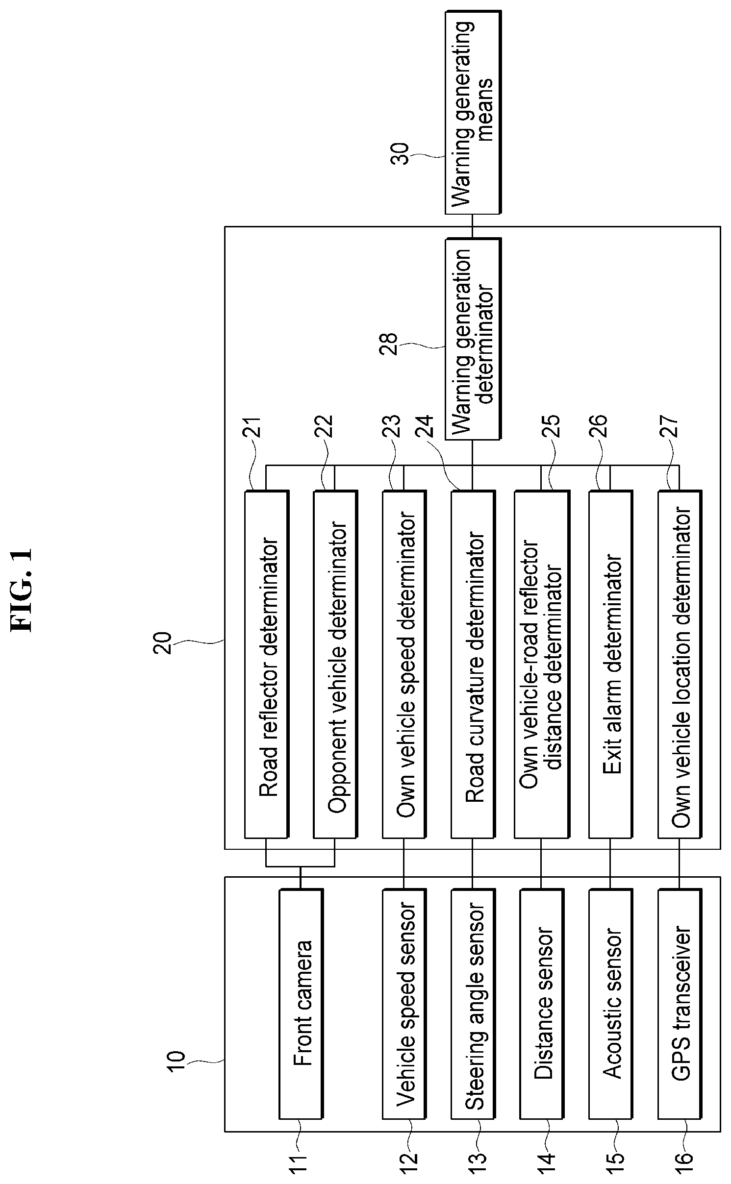 Patent US12496968 — Device and method for vehicle collision cautionary information using road reflector — Figure 1