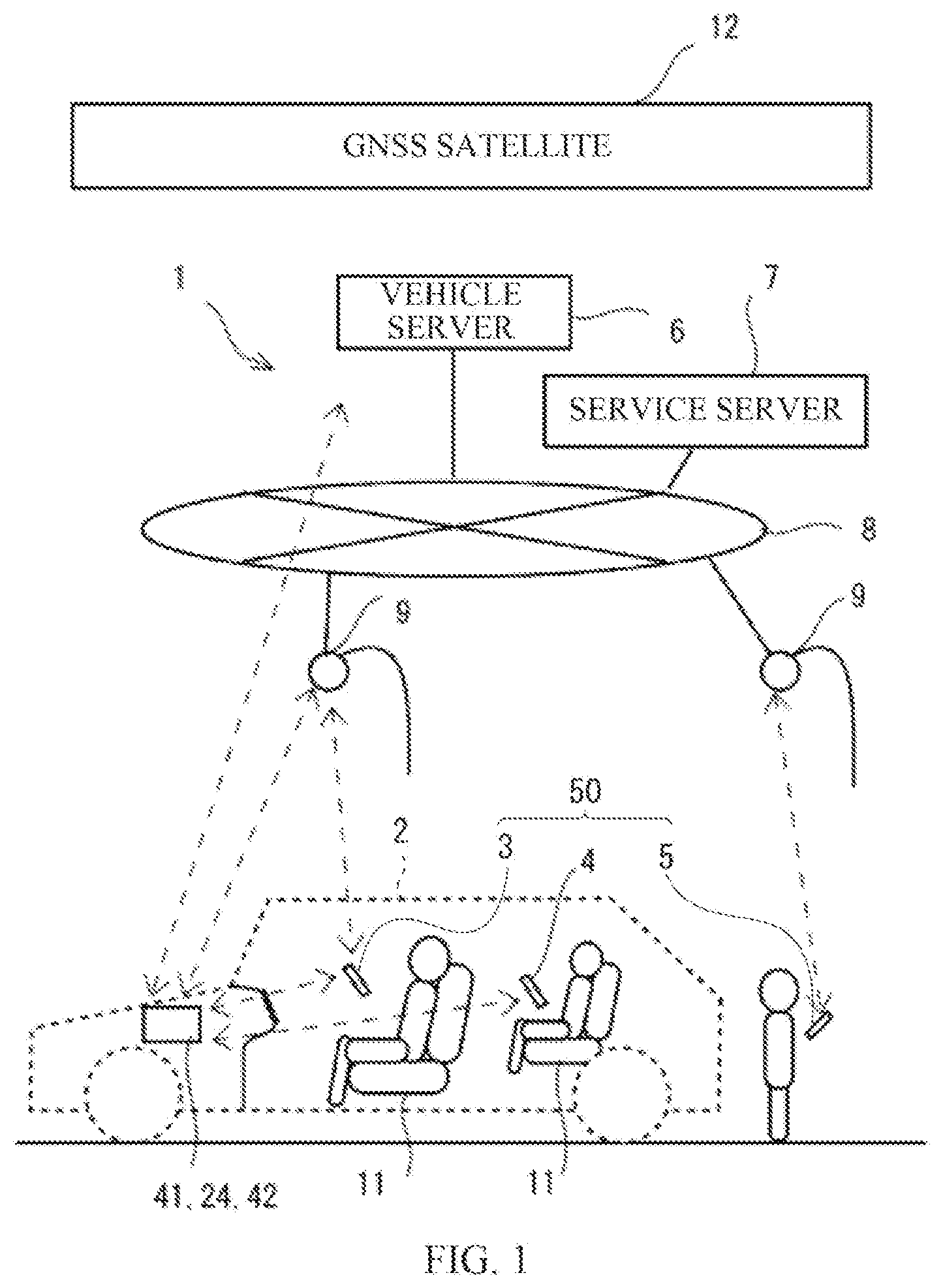 Patent US12496989 — Vehicle external communication control system for terminal in vehicle — Figure 1