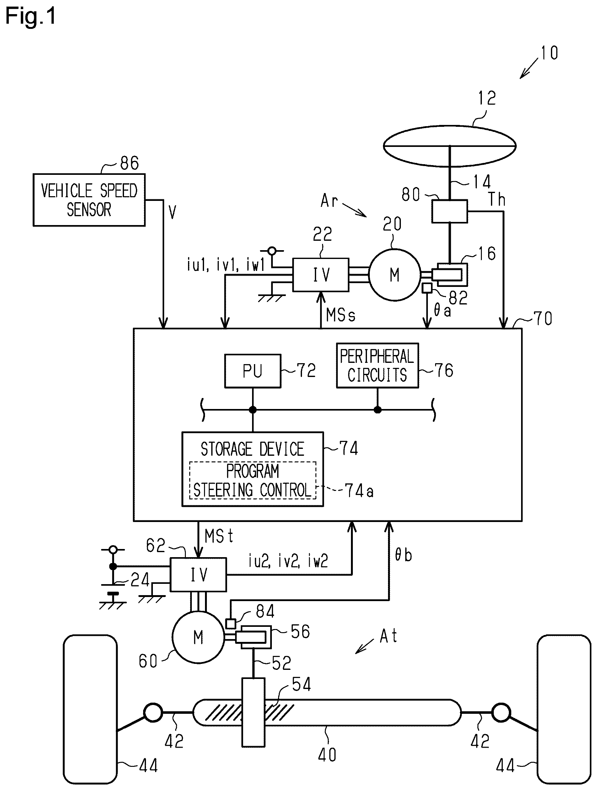 Patent US12497101 — Steering control device and steering control method — Figure 1