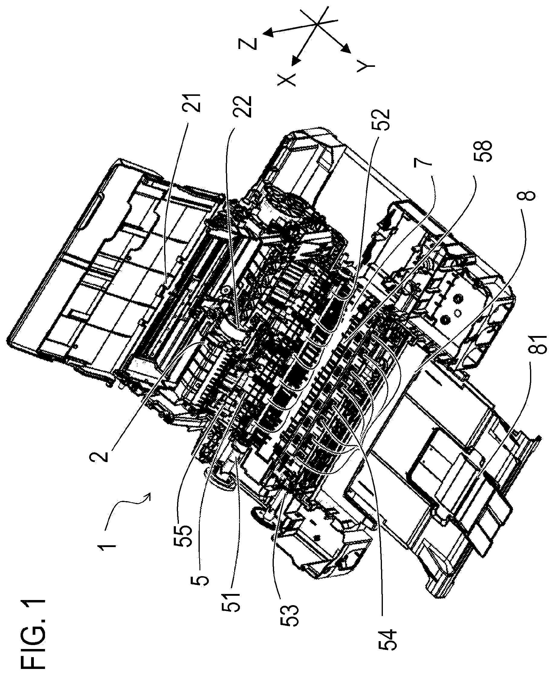 Patent US12497255 — Conveying apparatus and recording device — Figure 1