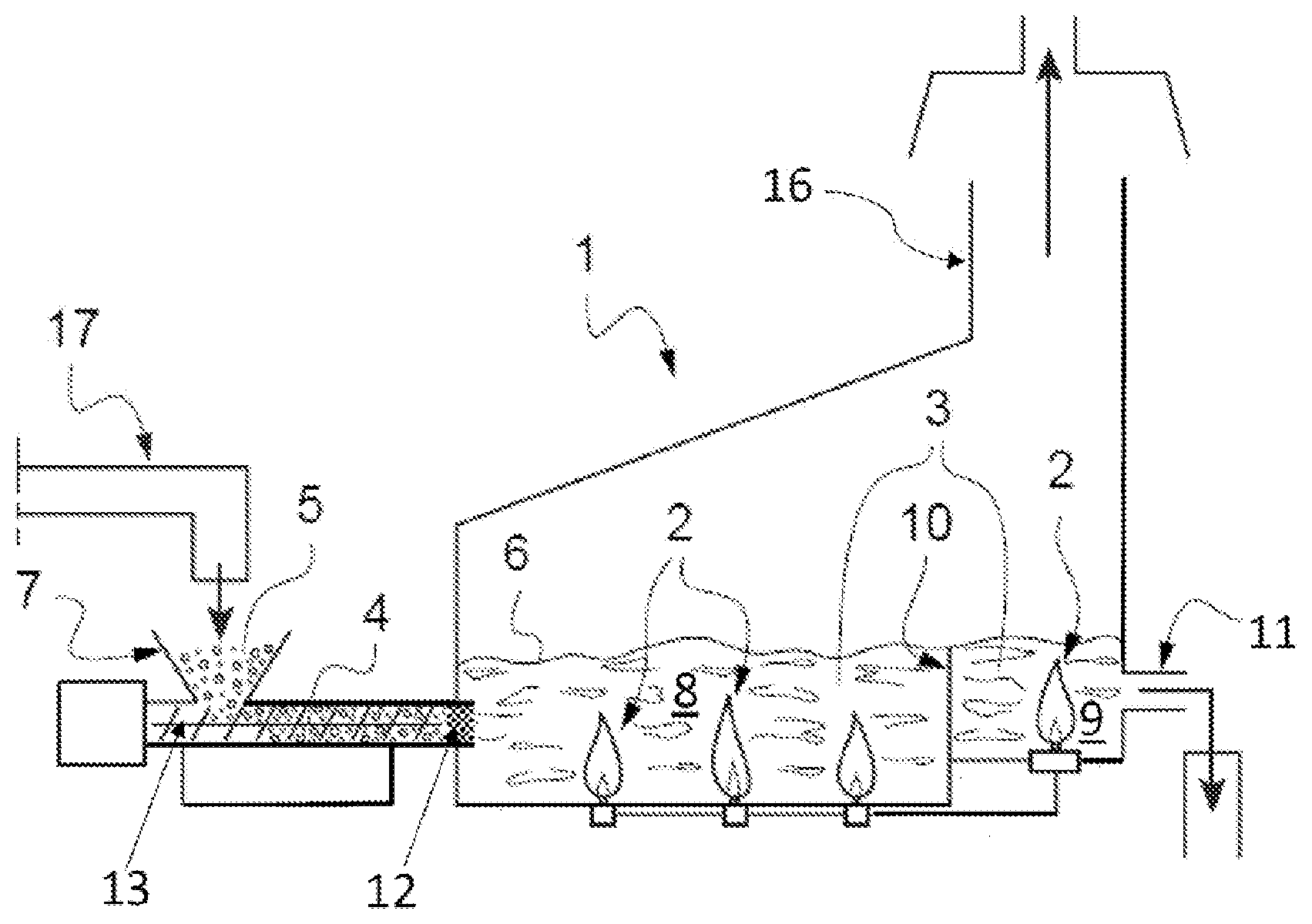 Patent US12497322 — Melting vitrifiable material with a biomass-type fuel — Figure 1