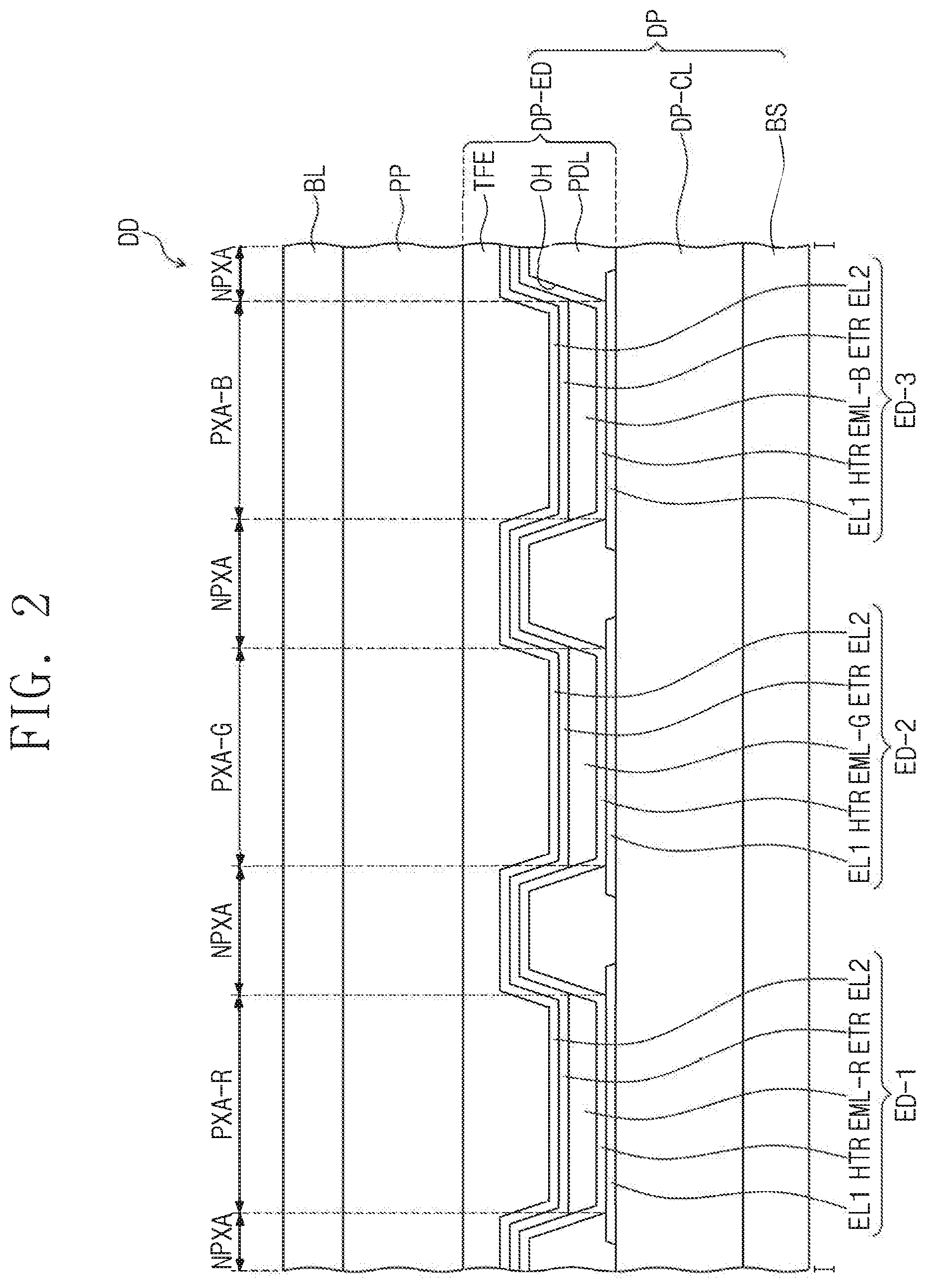 Patent US12497348 Figure 2 – Light emitting element and amine compound for the same
