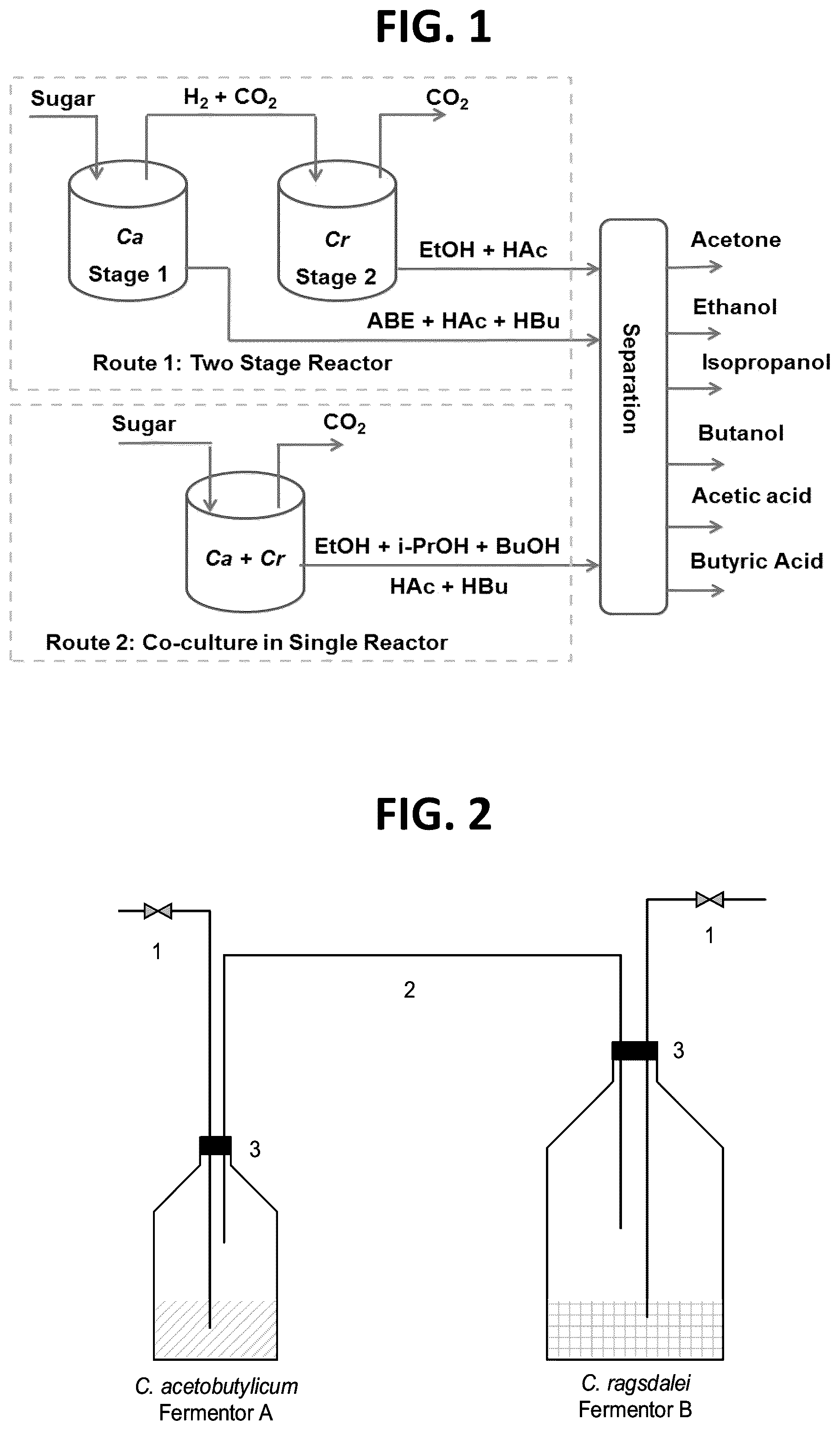 Patent US12497634 — System and method of biocatalytic conversion for production of alcohols, ketones, and organic acids — Figure 1