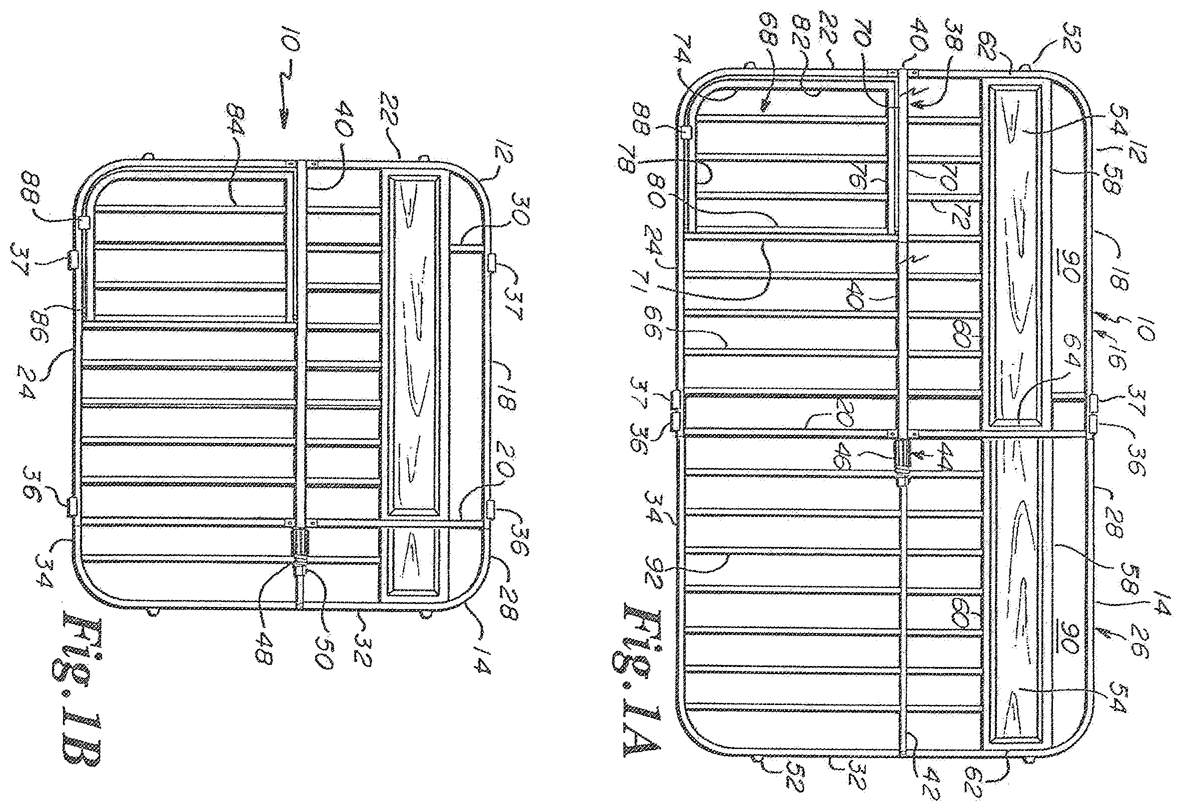Patent US12497826 — Expandable barrier with matching panels and corner pet door — Figure 1