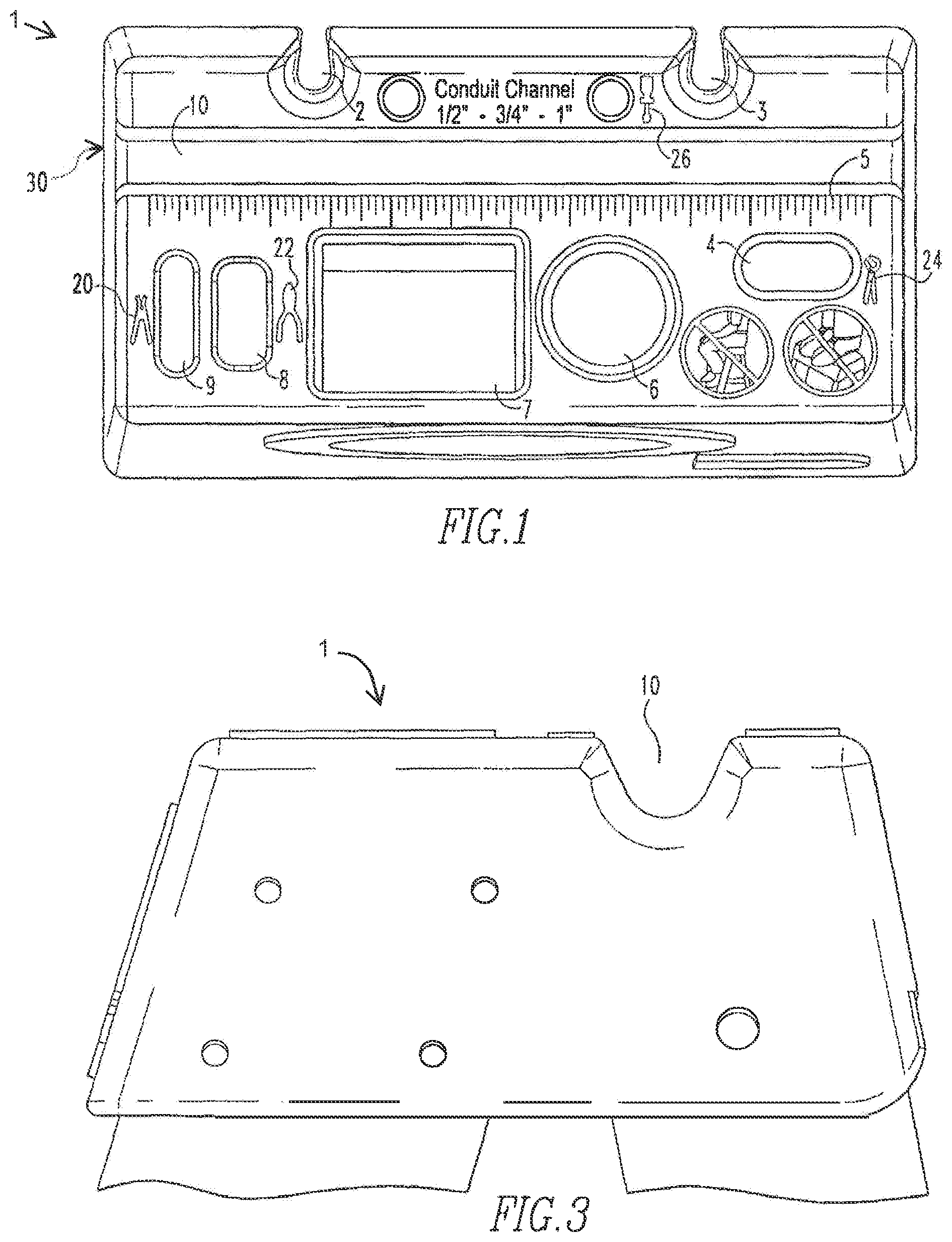 Patent US12497835 — Ladder and ladder top with tool slot — Figure 1