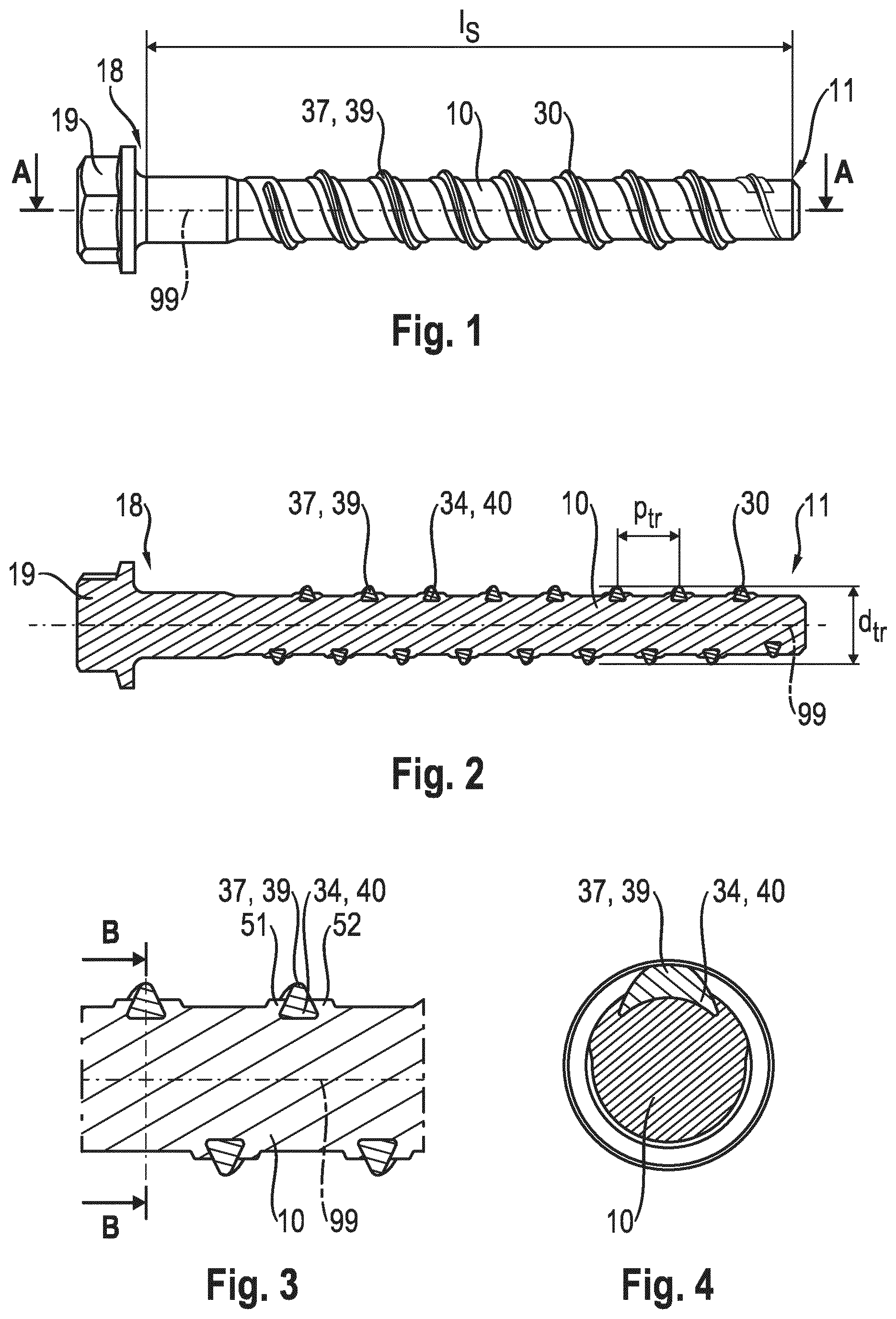 Patent US12497990 — Separate screw thread helix fixed by means of claws — Figure 1