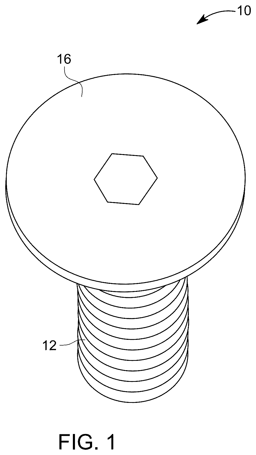 Patent US12504032 Figure 1 – Fastener assembly having flush faced working portion