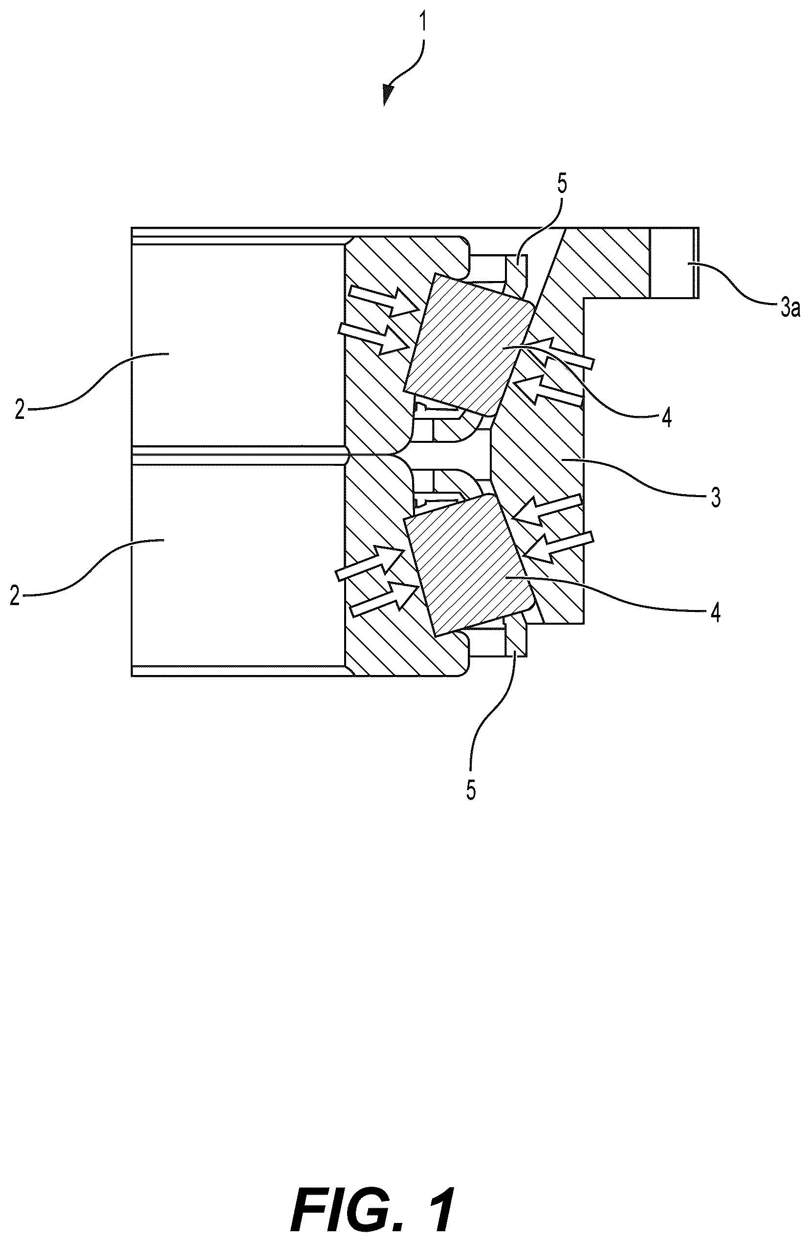 Patent US12504044 — Double-row tapered roller bearing assembling jig, and assembling method for double-row tapered roller bearing — Figure 1