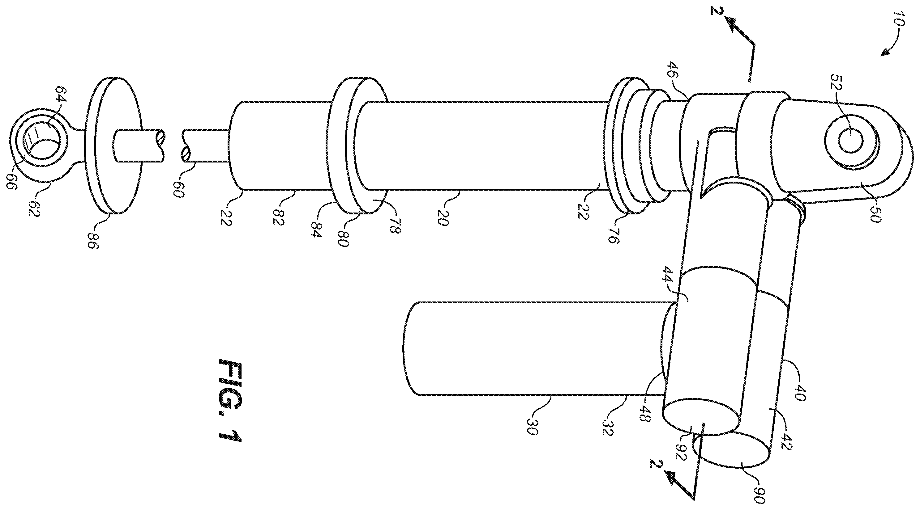 Patent US12504055 — Twin tube shock with adjustable pressure regulation — Figure 1