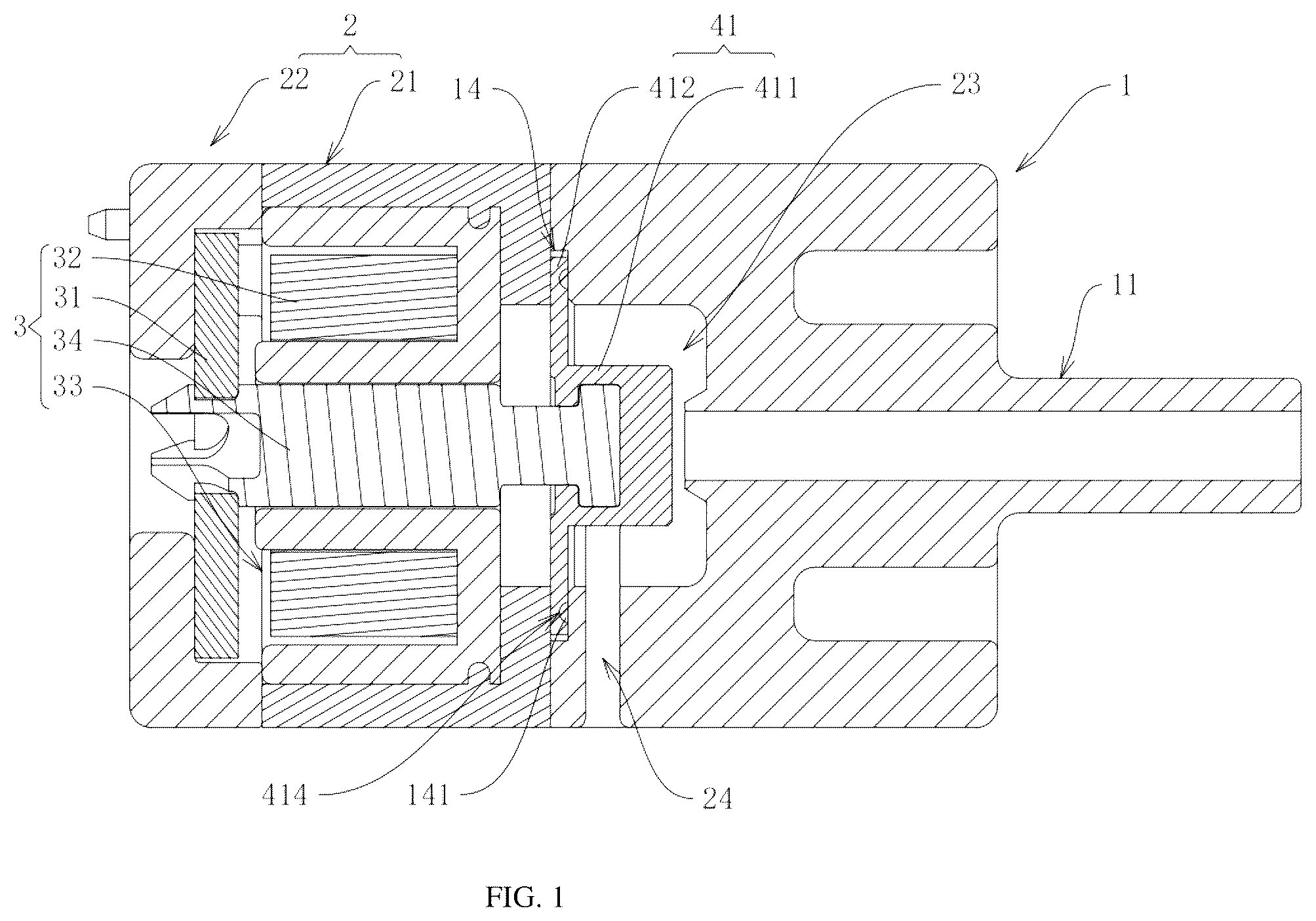 Patent US12504095 — Snap action assembly and a normally open valve using the same — Figure 1
