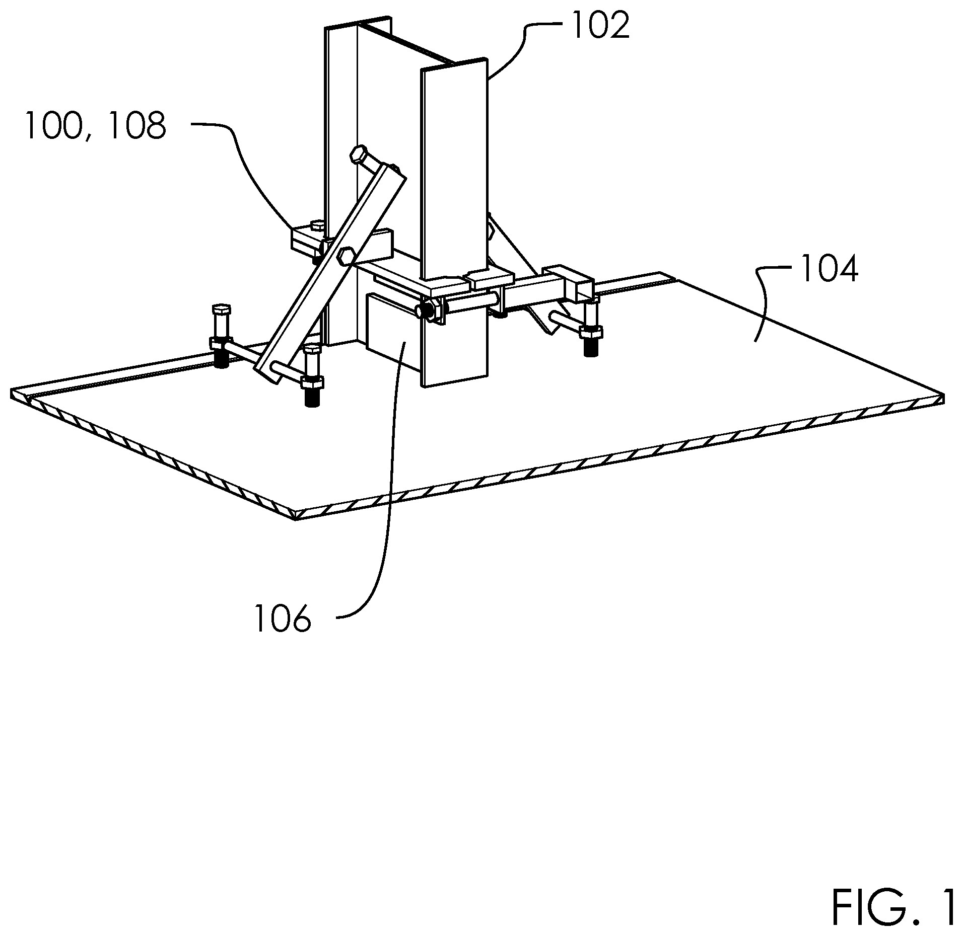Patent US12504111 — I-beam support system and method of use — Figure 1
