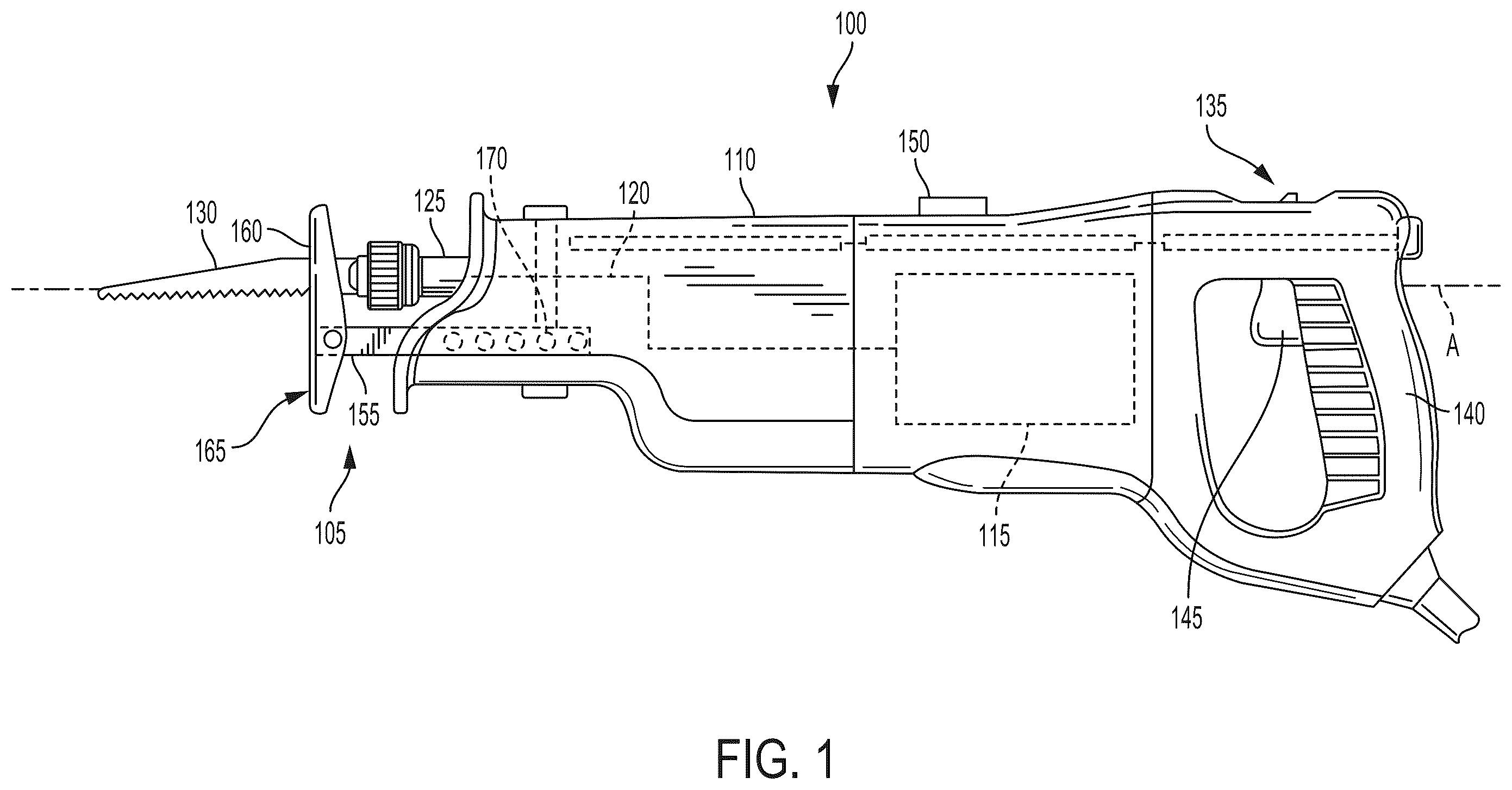 Patent US12504122 — Power tool having object detection — Figure 1