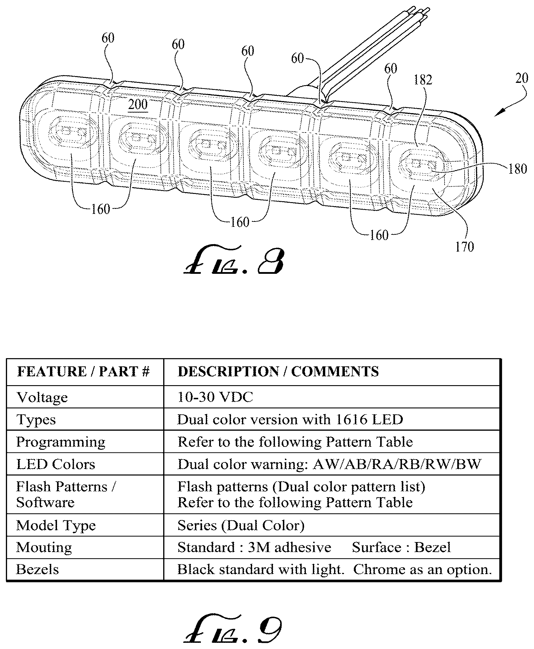 Patent US12504142 Figure 6 – Flexible directional vehicle warning light