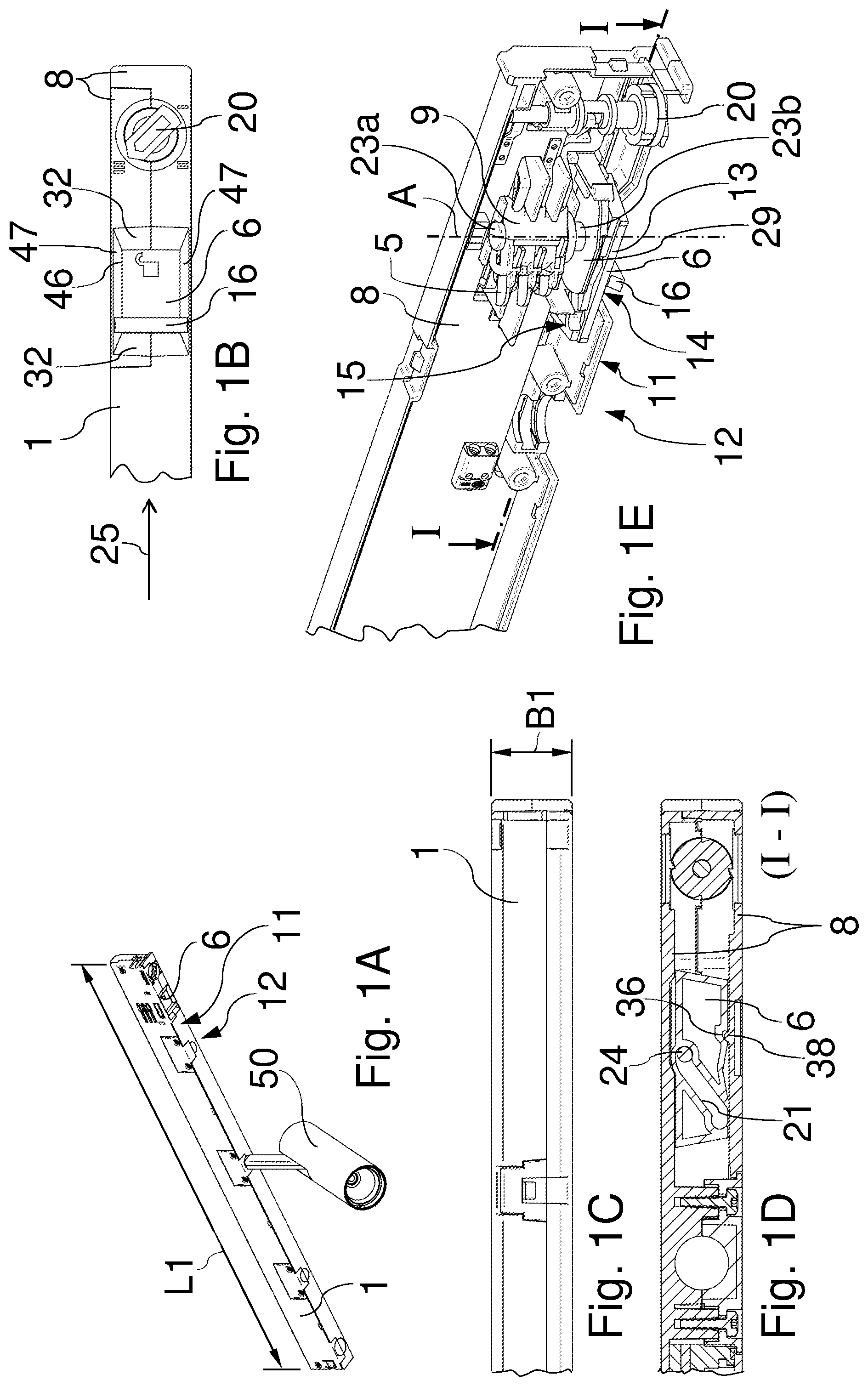 Patent US12504157 — Adapter for use in a track lighting system, and lighting arrangement — Figure 1