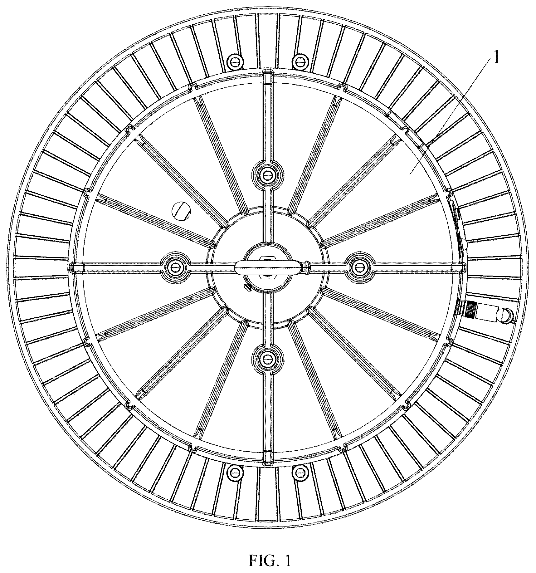 Patent US12504158 — Convenient-to-mount emergency power supply for UFO highbay light — Figure 1