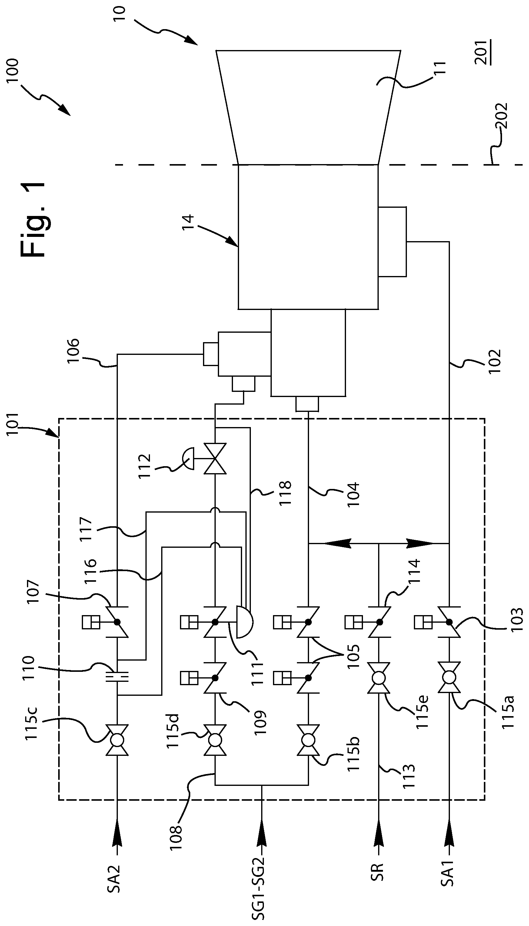 Patent US12504165 — Direct flame burner unit for furnaces for the thermo-chemical treatment of steel strips in continuous hot-dip galvanizing plants — Figure 1