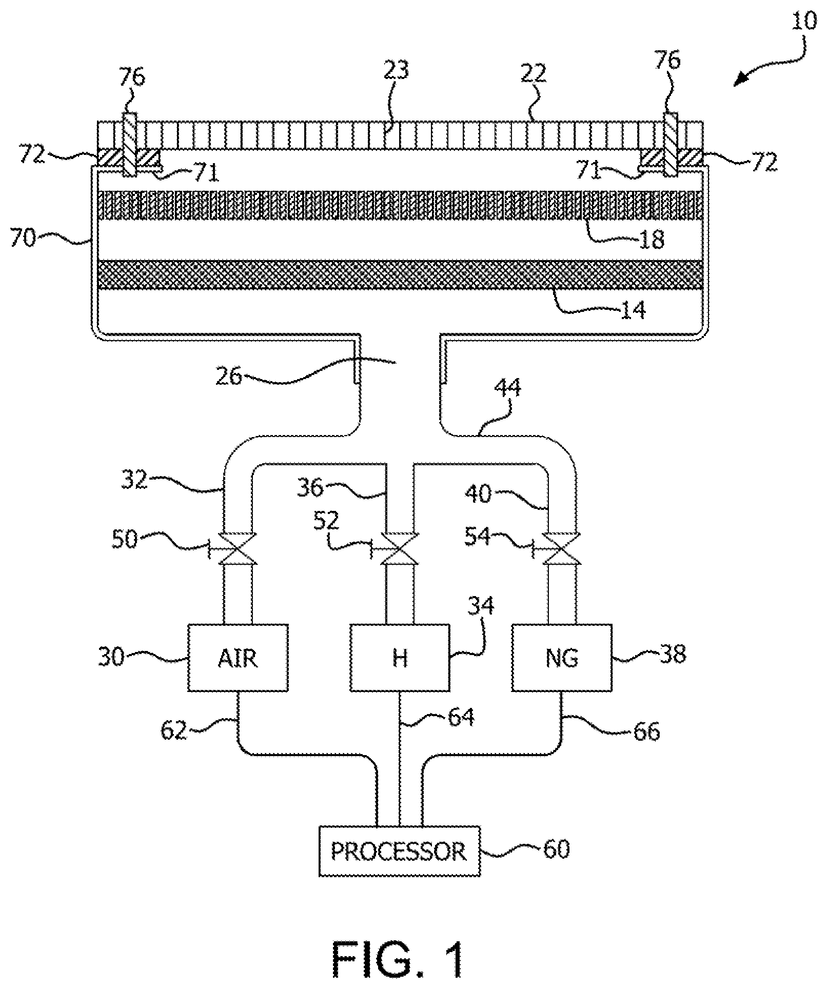 Patent US12504166 Figure 1 – Fuel flexible combustion module with integral flashback arrestor