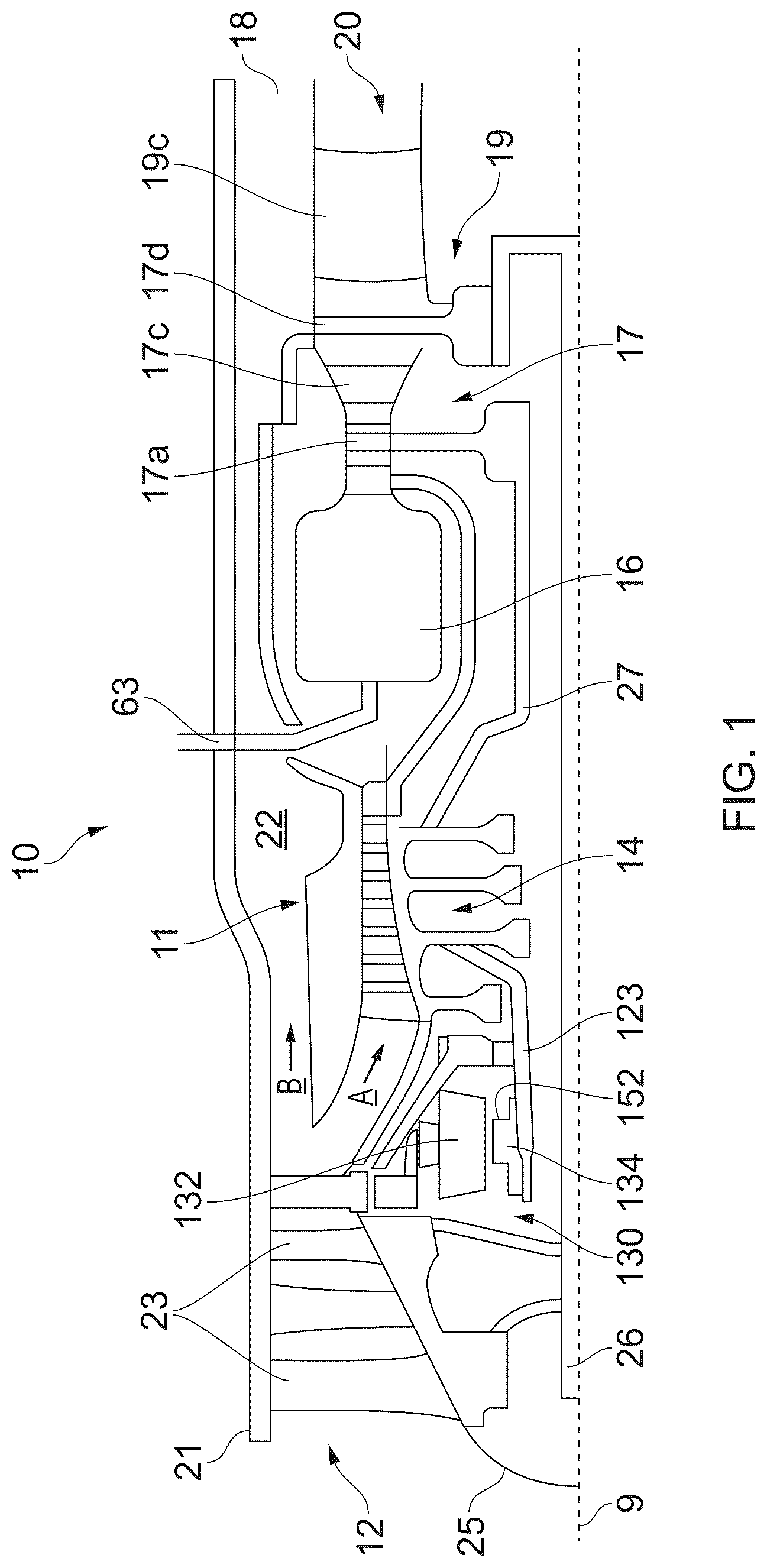 Patent US12504169 — Gas turbine engine — Figure 1