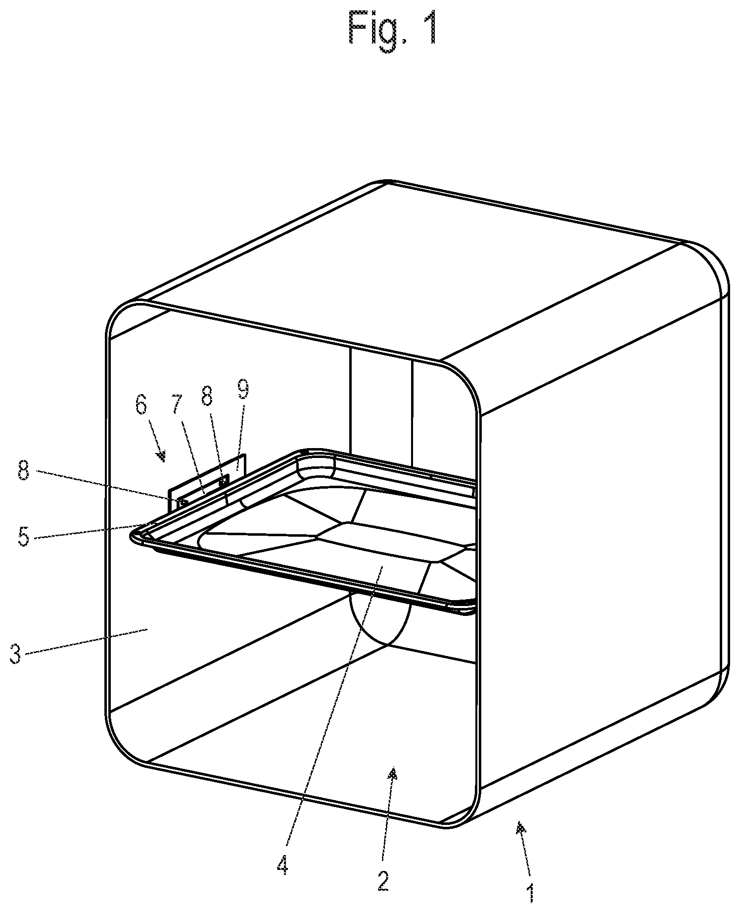 Patent US12504176 Figure 1 – Baking oven