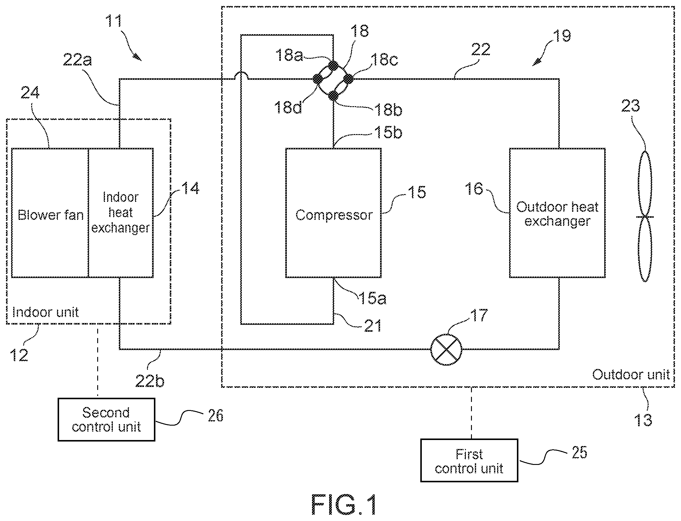 Patent US12504180 Figure 1 – Air conditioner