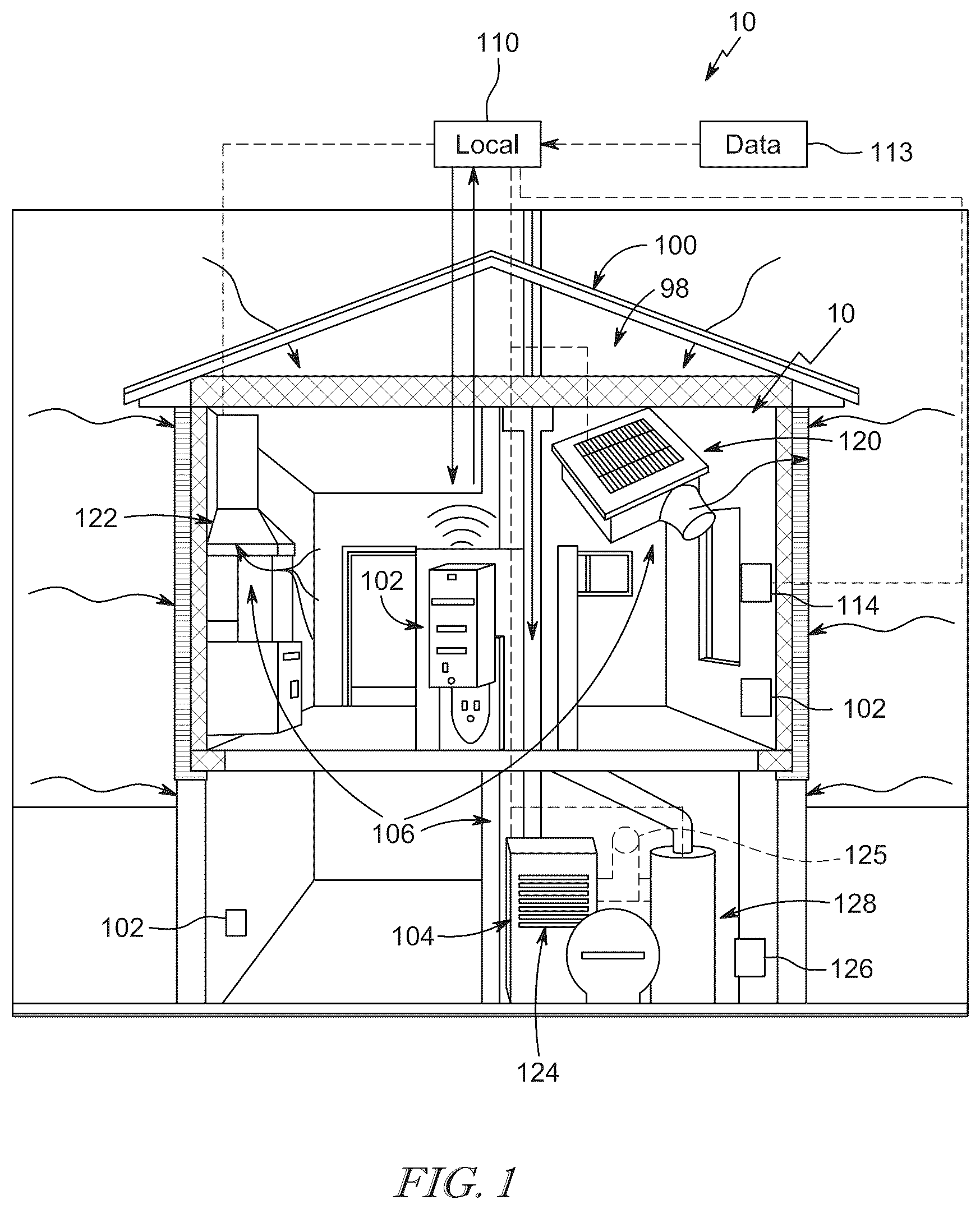 Patent US12504193 — System for adjusting humidity levels within an environment — Figure 1