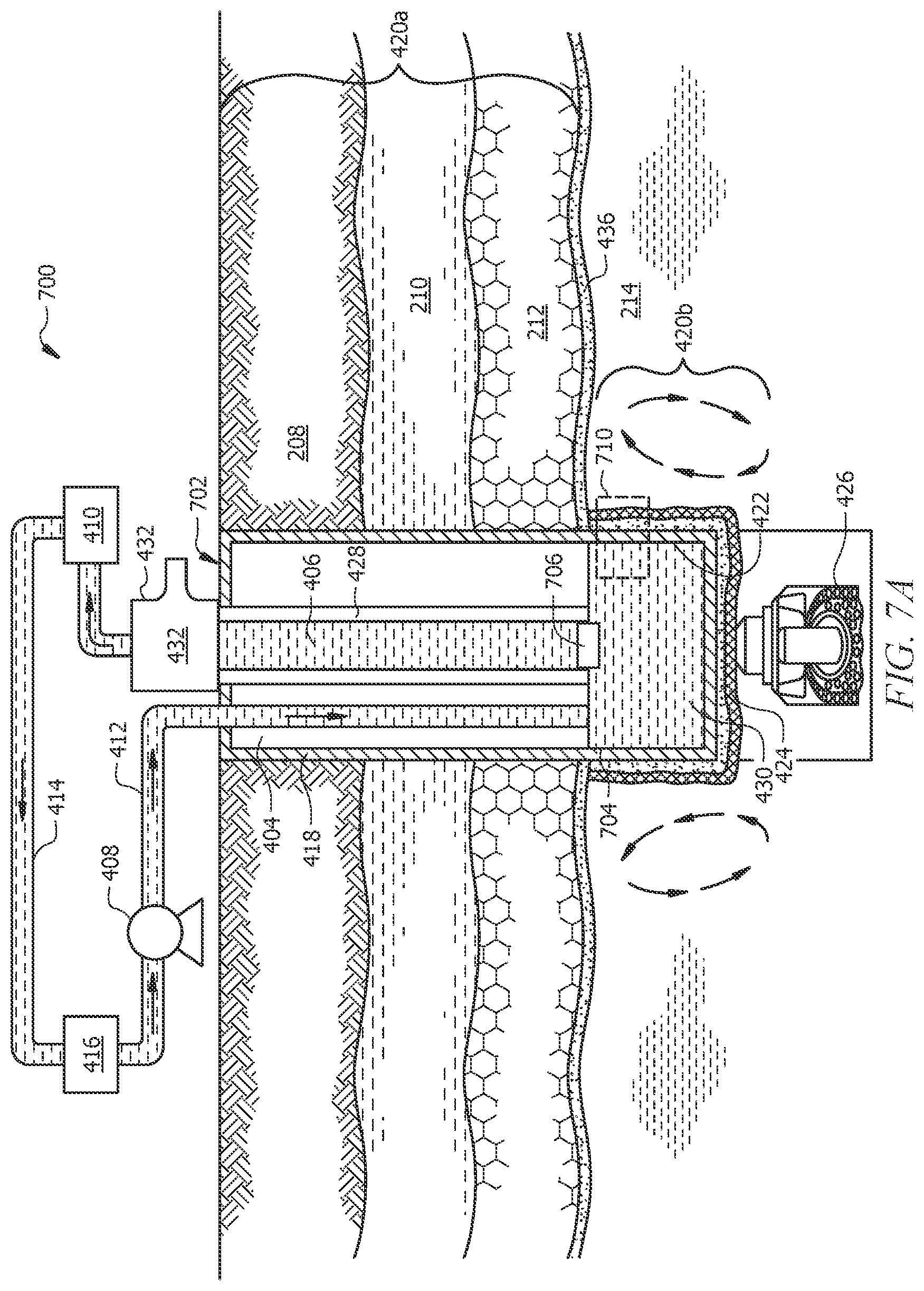 Patent US12504203 Figure 7 – Reverse-flow magma-based geothermal generation