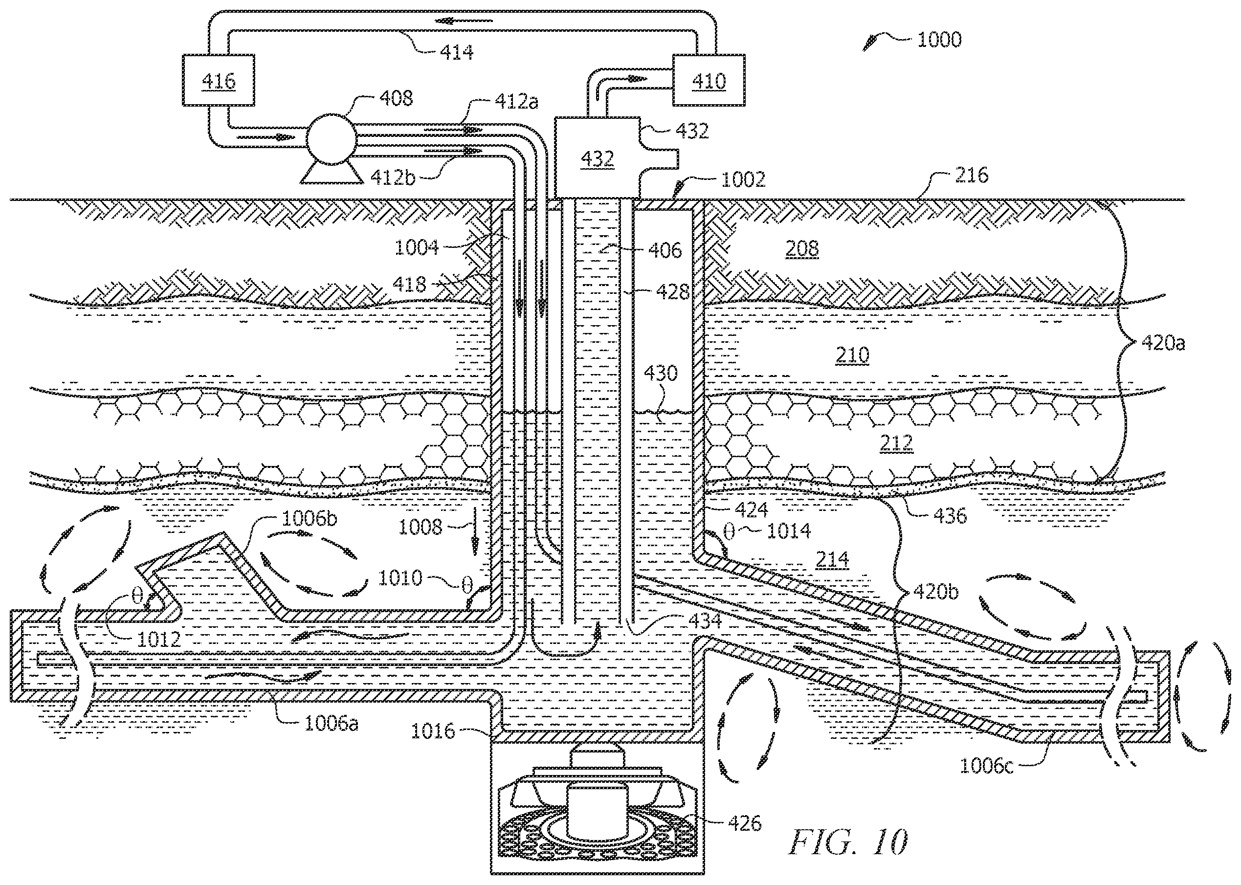 Patent US12504204 Figure 10 – Partially cased wellbore in magma reservoir