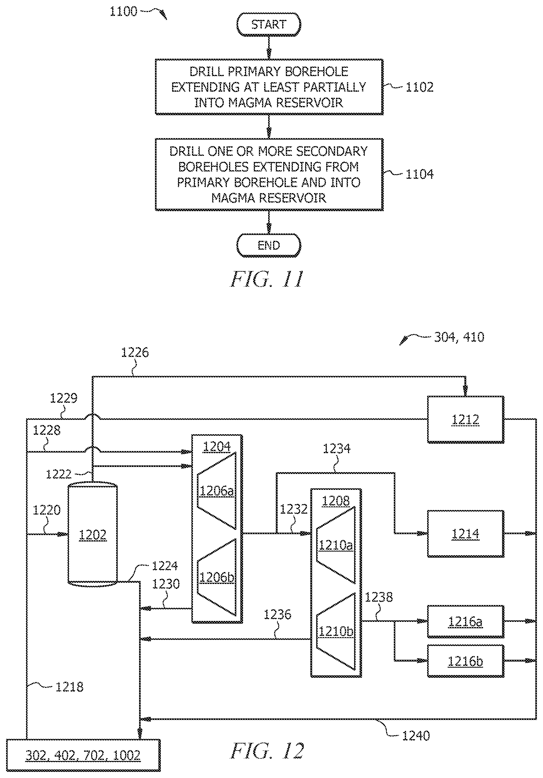 Patent US12504204 Figure 11 – Partially cased wellbore in magma reservoir