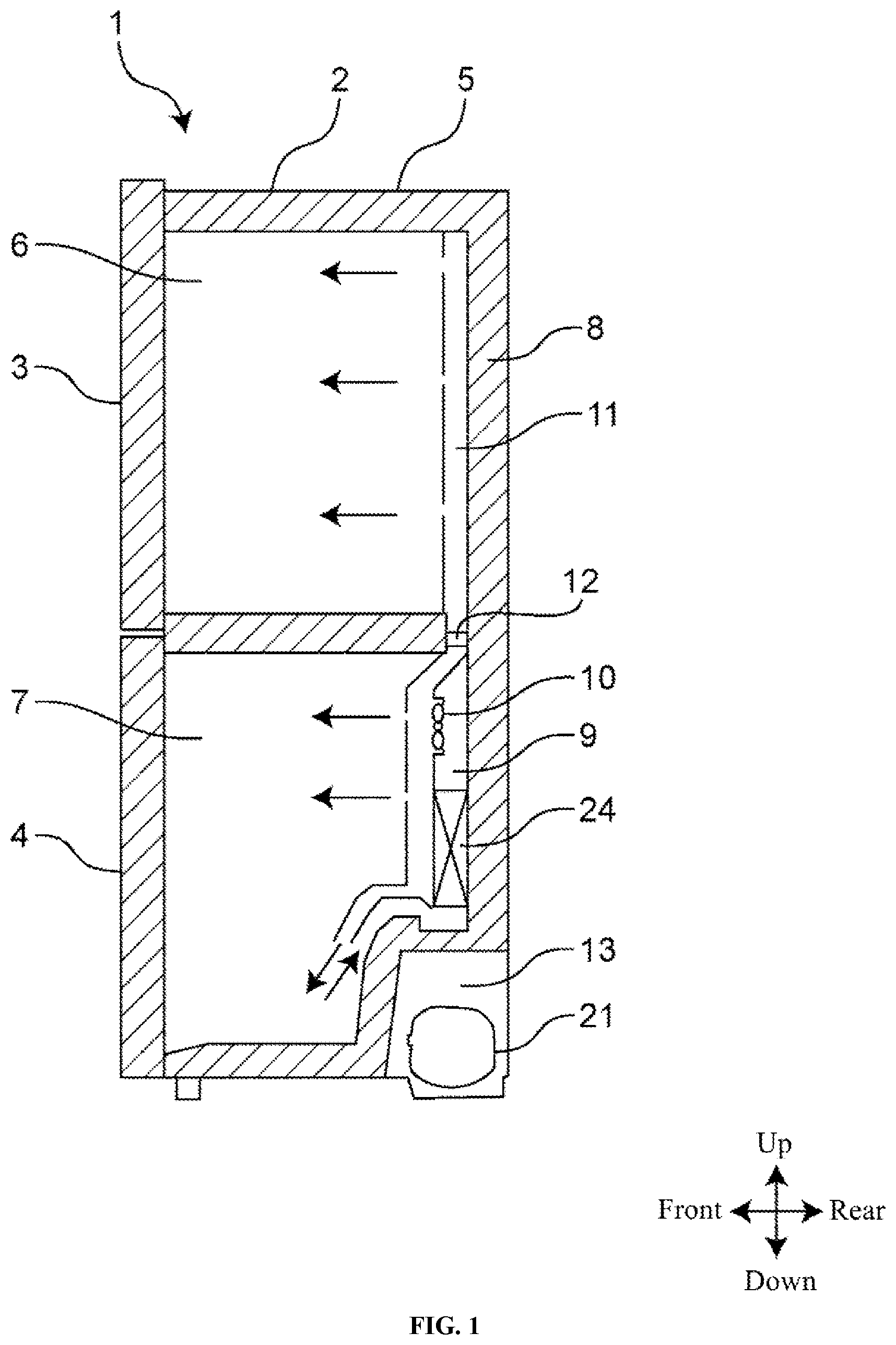 Patent US12504208 — Refrigerator — Figure 1