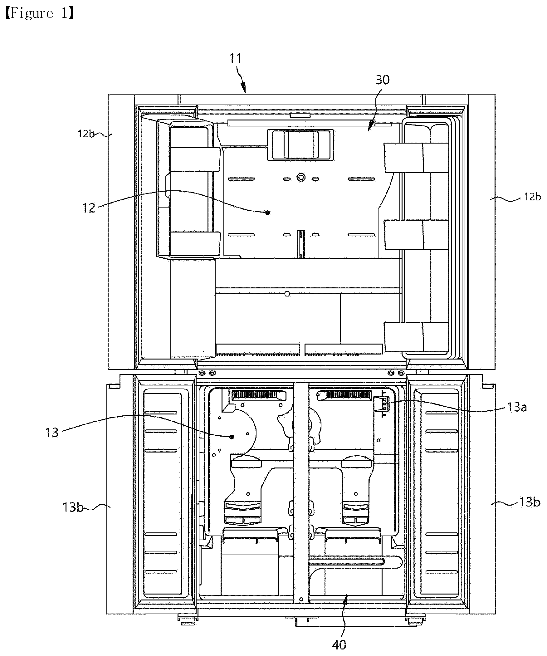 Patent US12504215 — Refrigerator — Figure 1