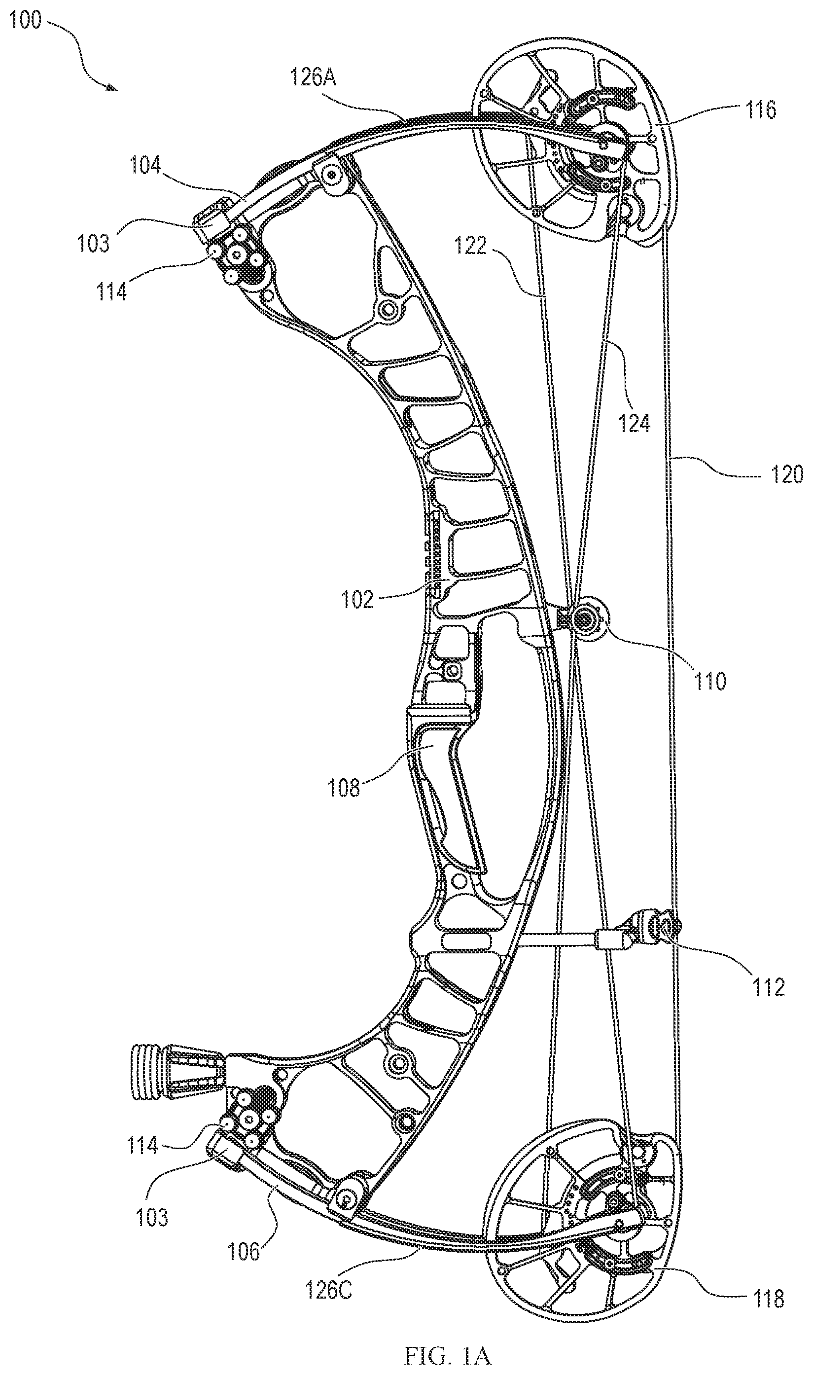 Patent US12504251 Figure 1 – Archery bow and related apparatuses