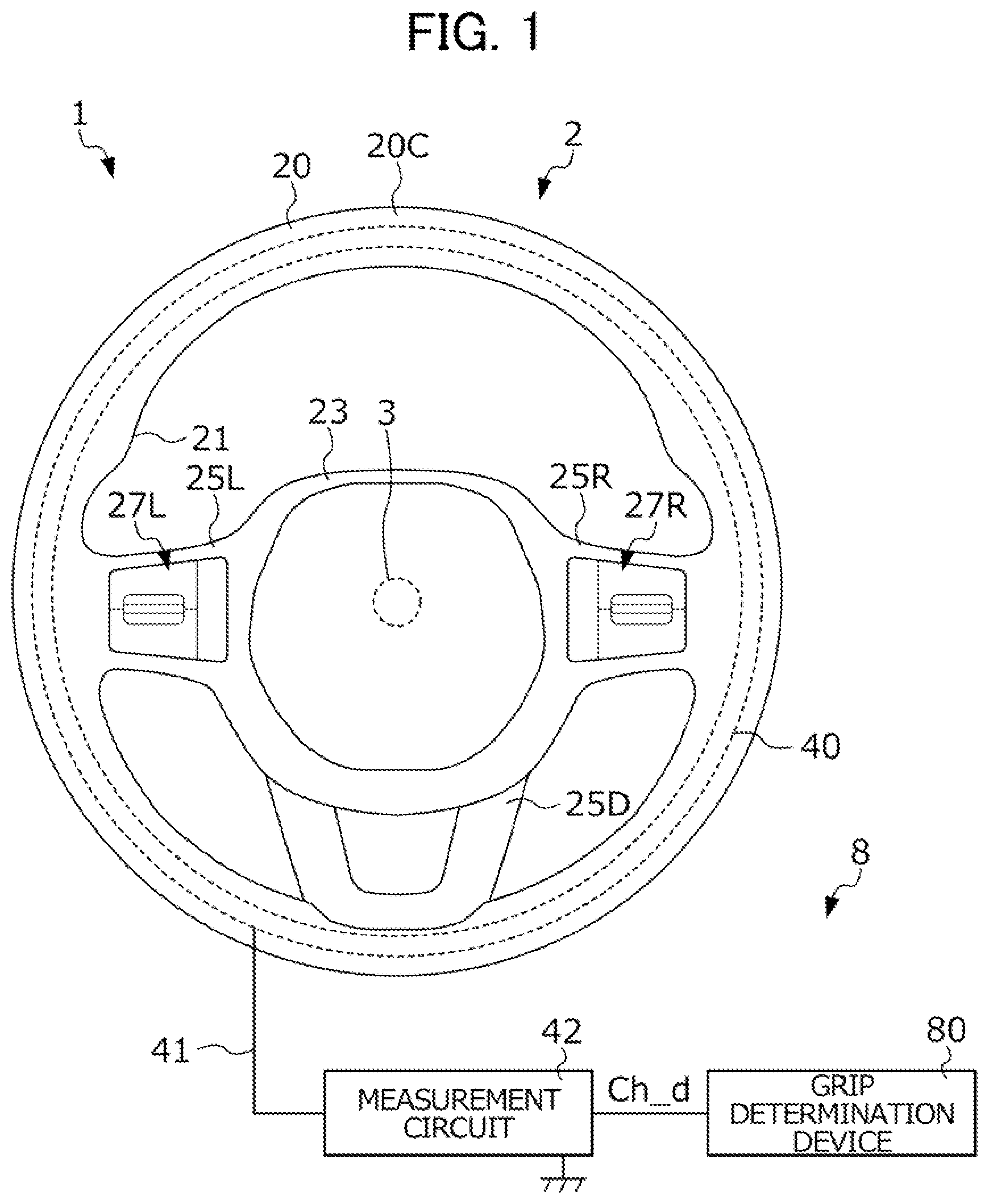 Patent US12504303 — Steering device — Figure 1