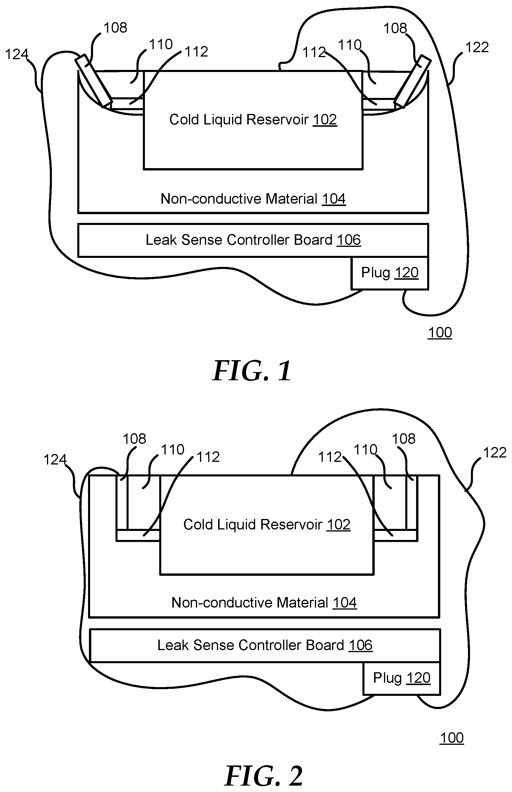 Patent US12504344 Figure 1 – Liquid cooling leak sensor